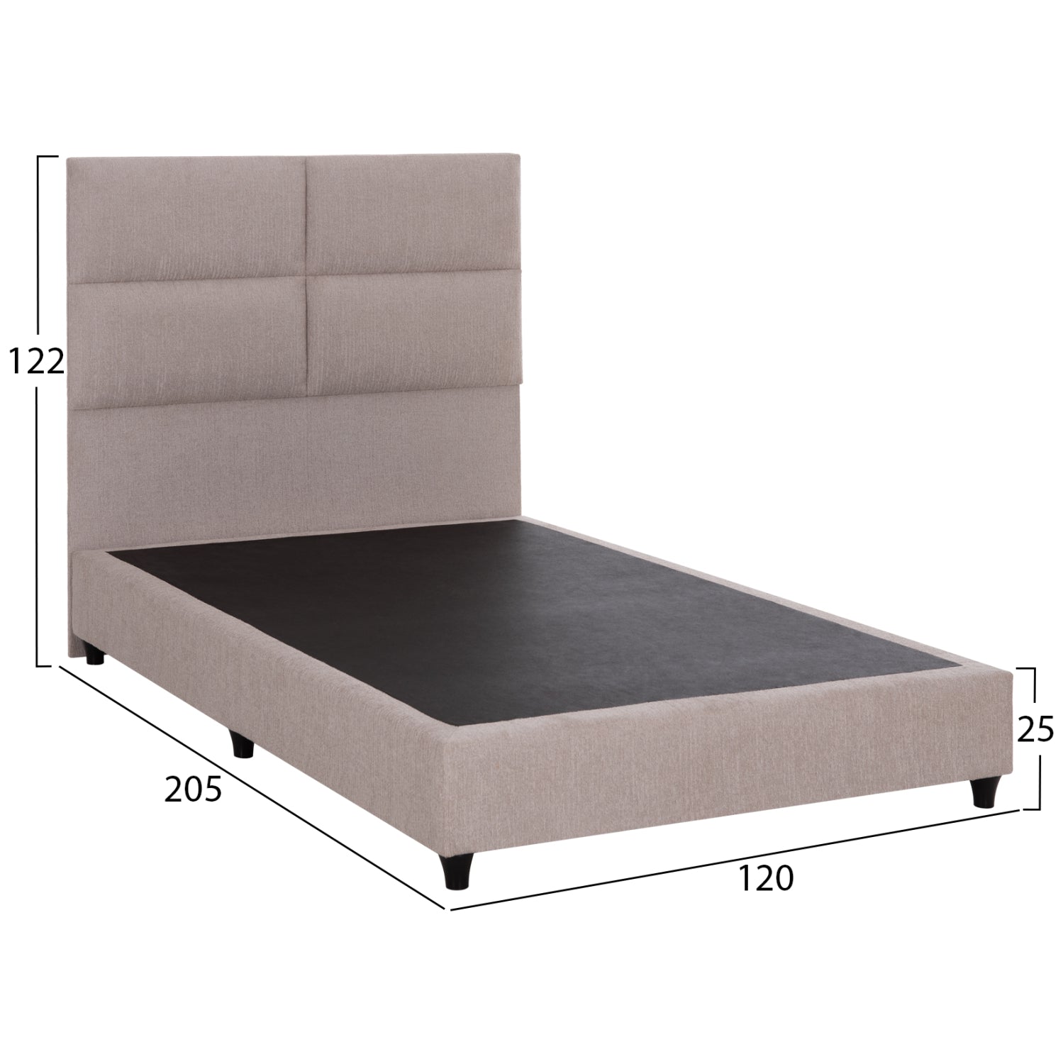 Двойно легло MILO в бежов плат за матрак 120x200 см.