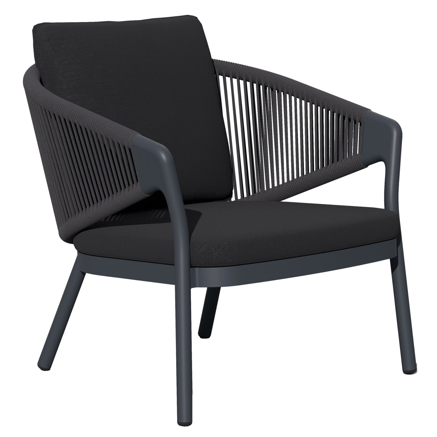Алуминиев  стол  XANTION  с въже и възглавници - сив 71.5x77x70.5в см.