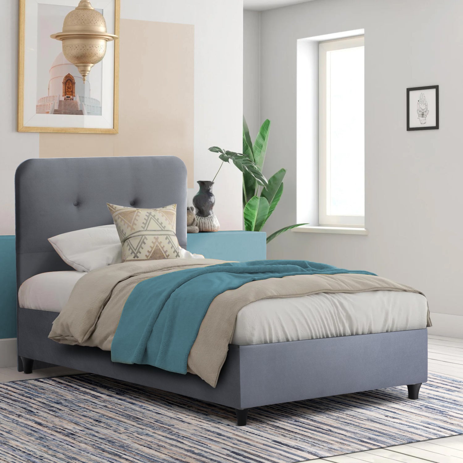 Легло за матрак dolores grey velvet 90x200 см