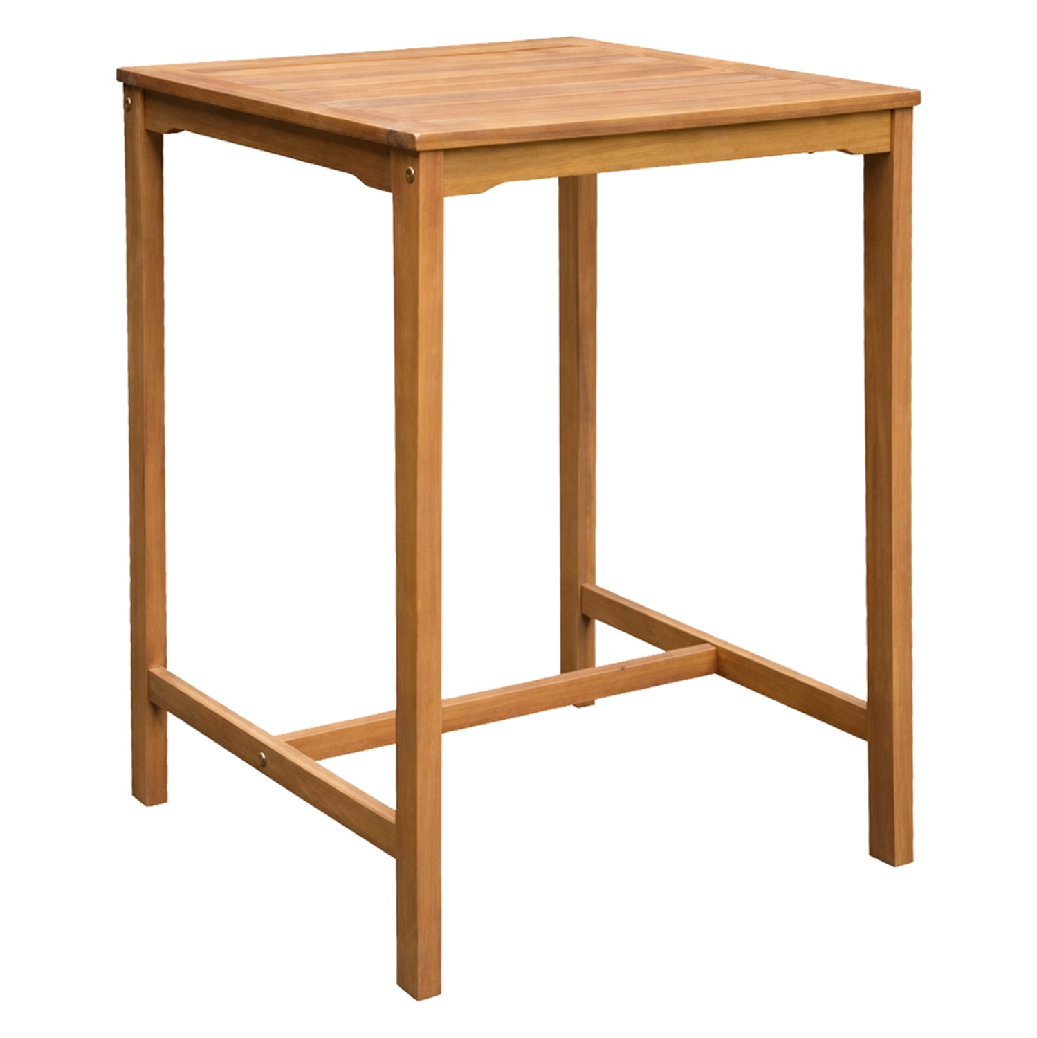 Бар стойка квадратна, серван, акациево дърво, естествен цвят, 65x65x100hcm.