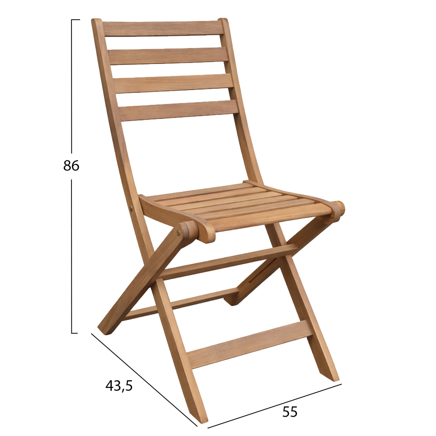 Сгъваем стол muyen акациево дърво в естествен цвят 55x45.3x86всм.