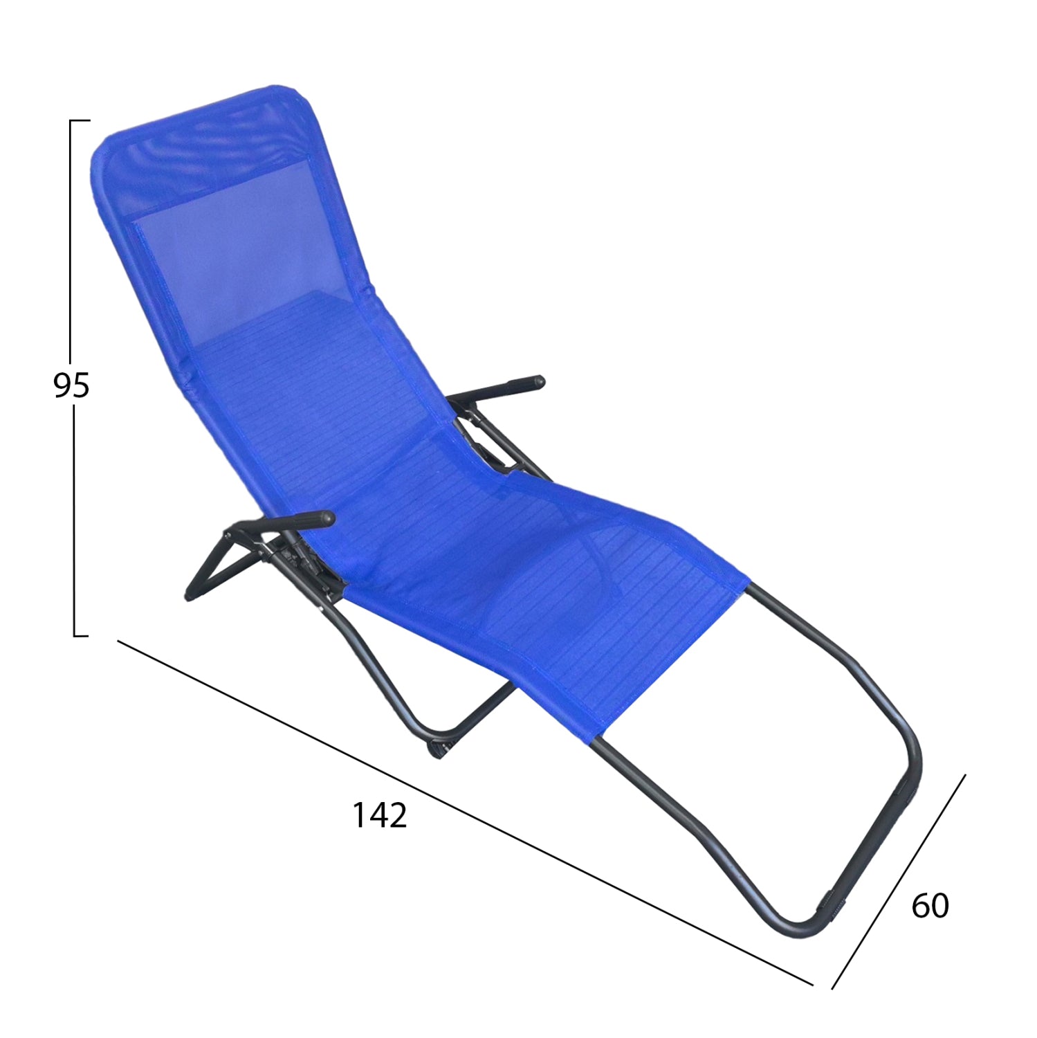 Сгъваем шезлонг  SWINGSAND – син142x60x95см.