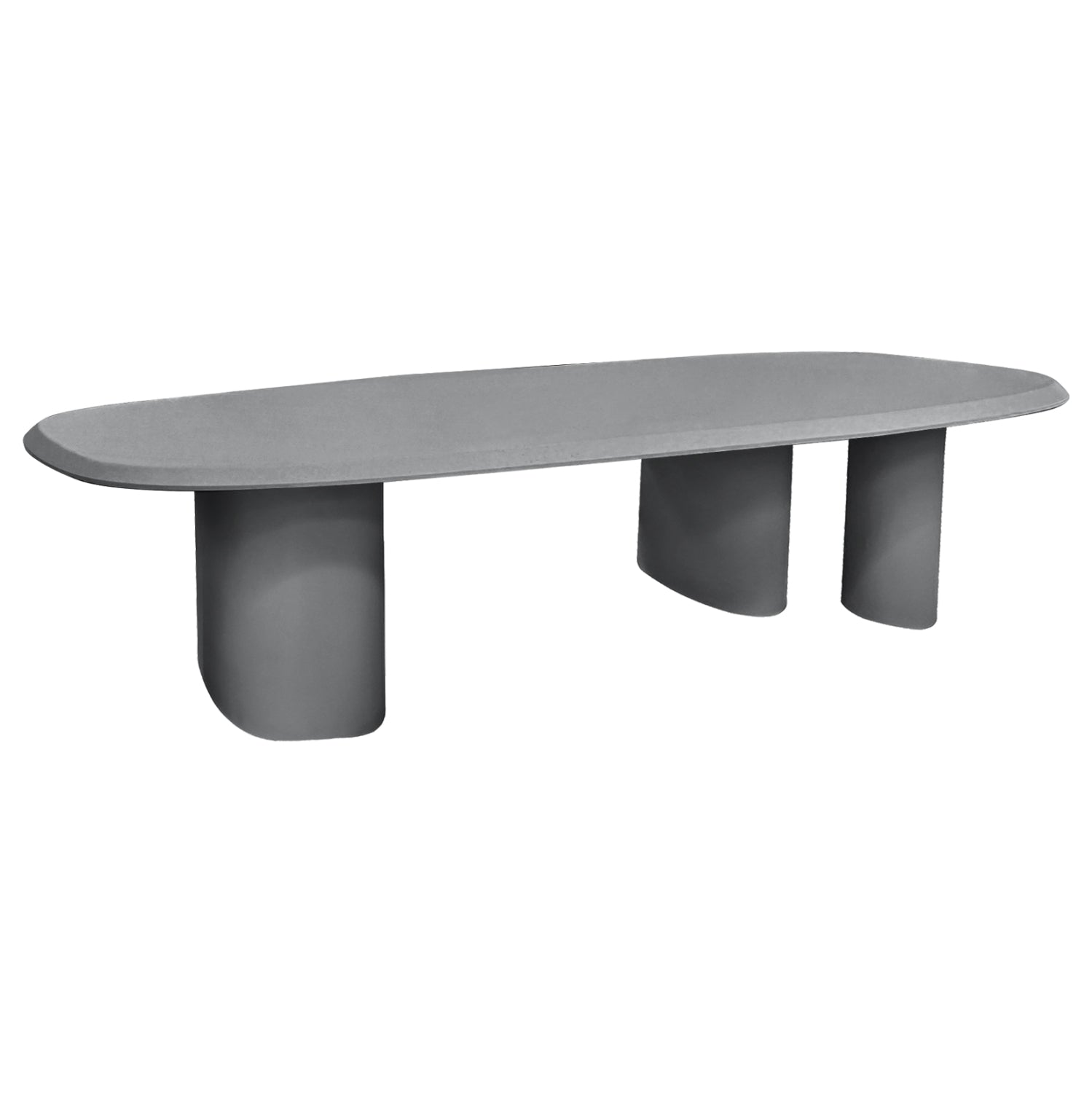Трапезарна маса oval glen фибро цимент в сиво 260x95x75hсм