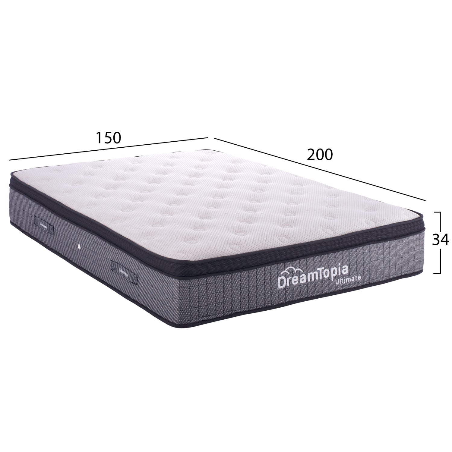 Матрак DREAMTOPIA ULTIMATE – Джобни пружини + Euro Top 150x200x34 см