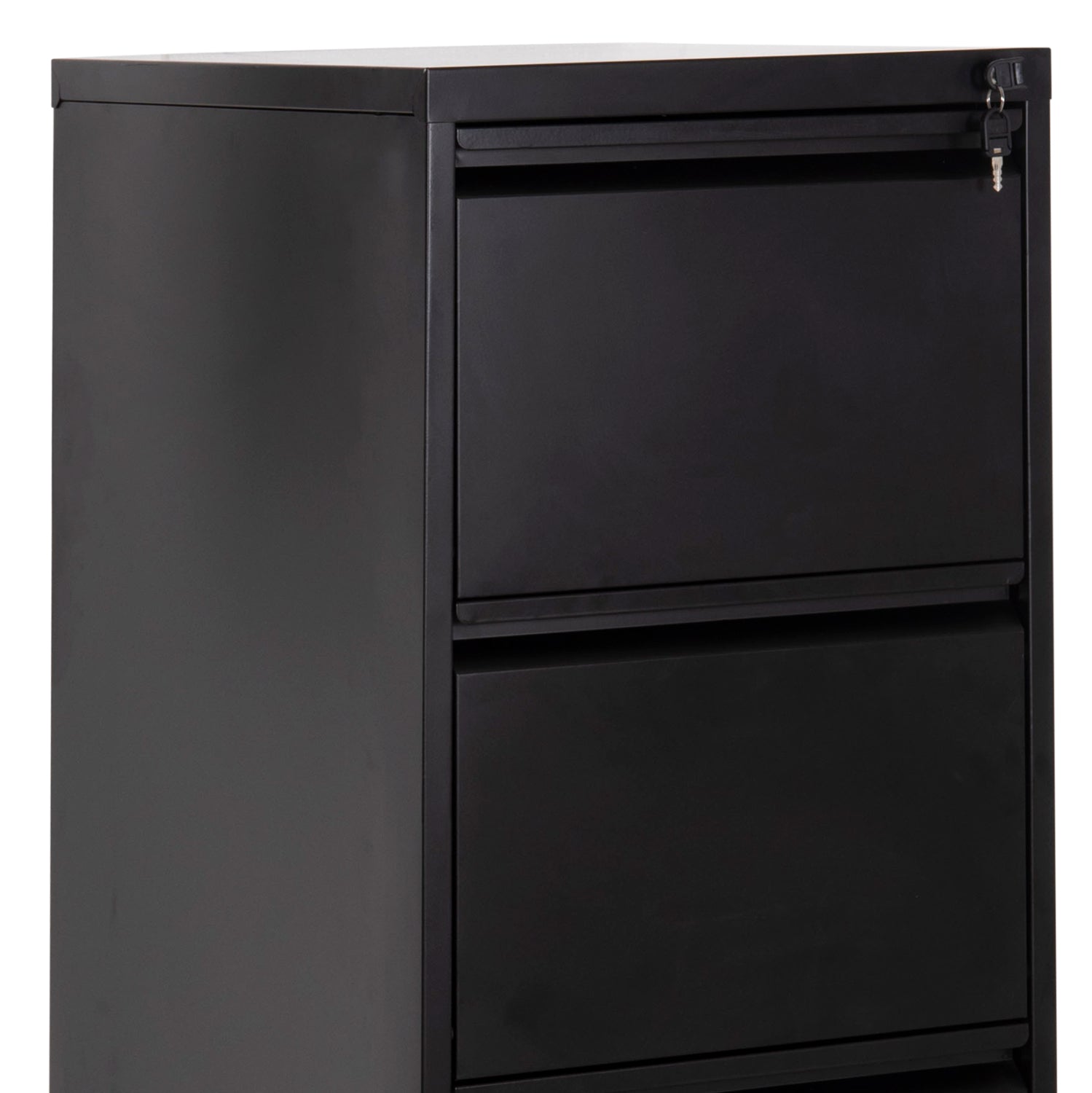 Офис шкаф за картотеки (4) sider черен метал 45.5x62x134всм.