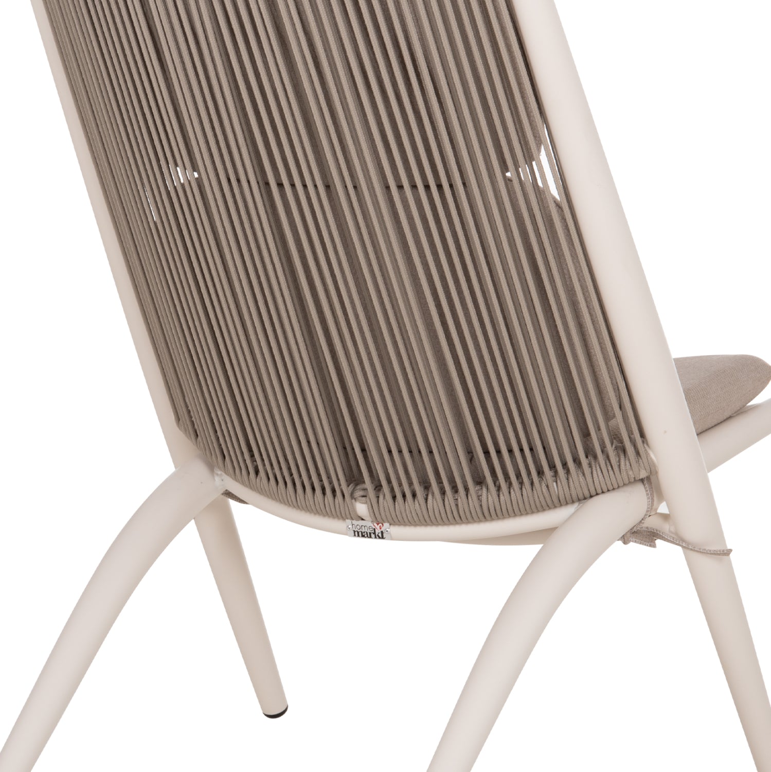 Шезлонг relax remus алуминиев в бяло -- олефиново въже в бежово 63x87x94всм.