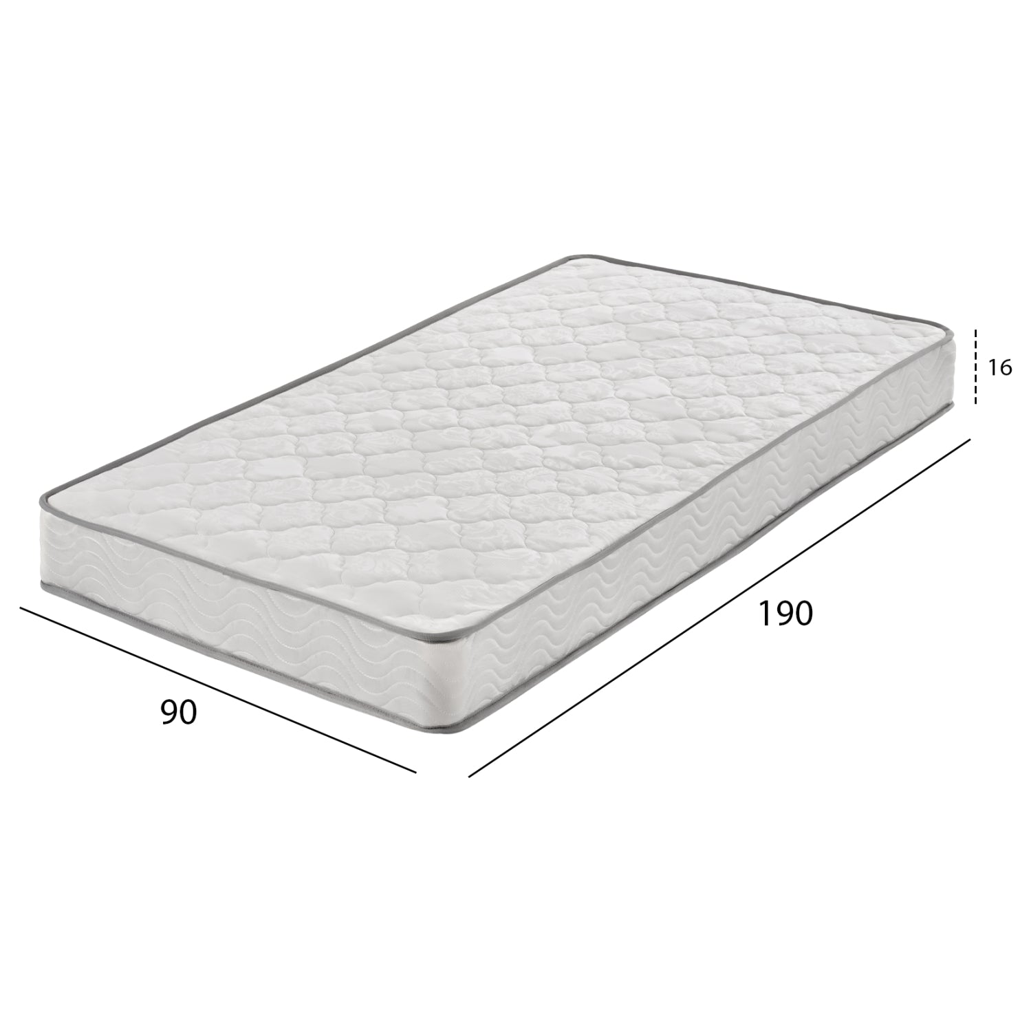 Едностранен матрак с непрекъснати пружини 90x190x16 см