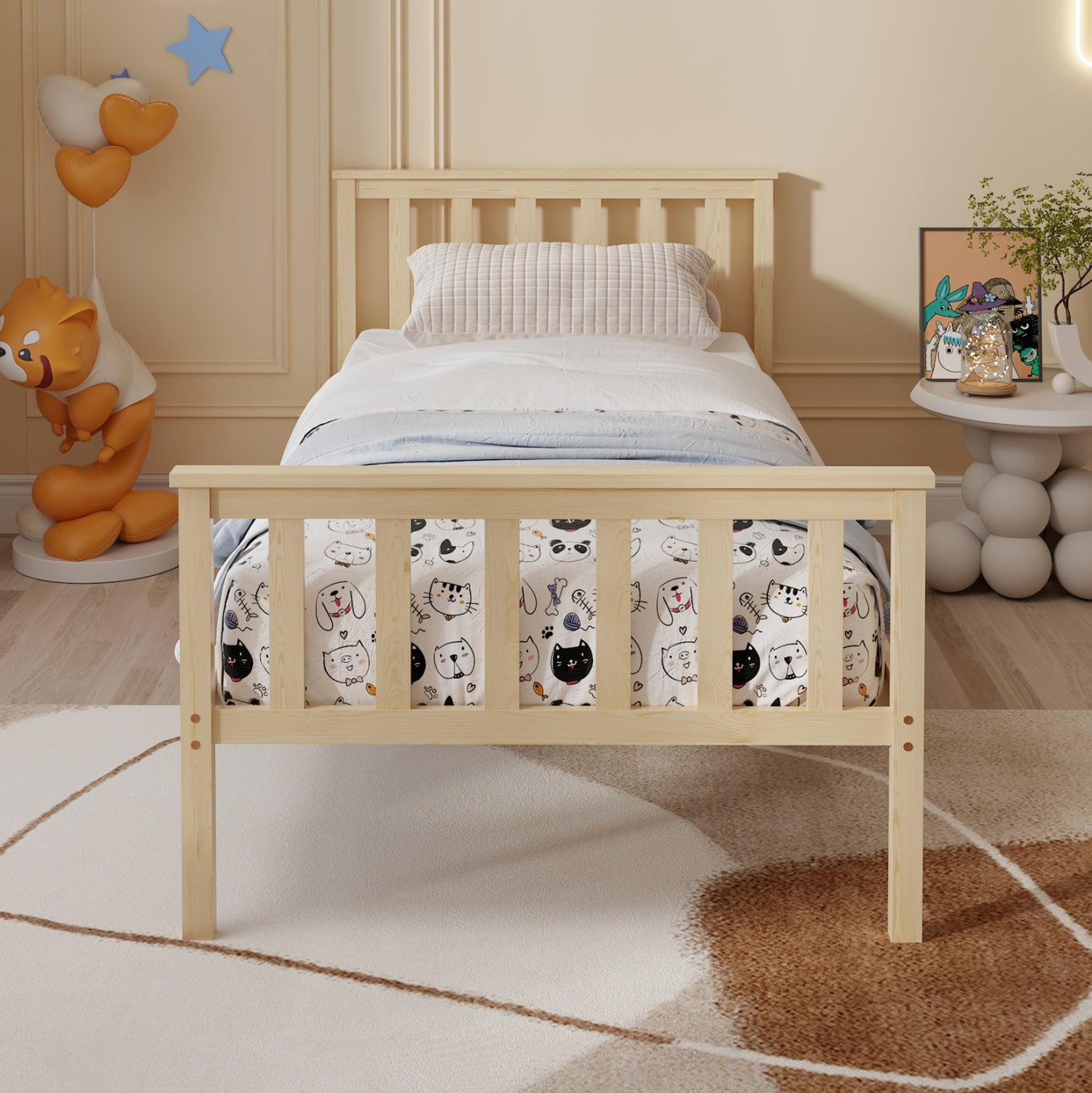 Легло GIMLY дърво естествен цвят 190x90см