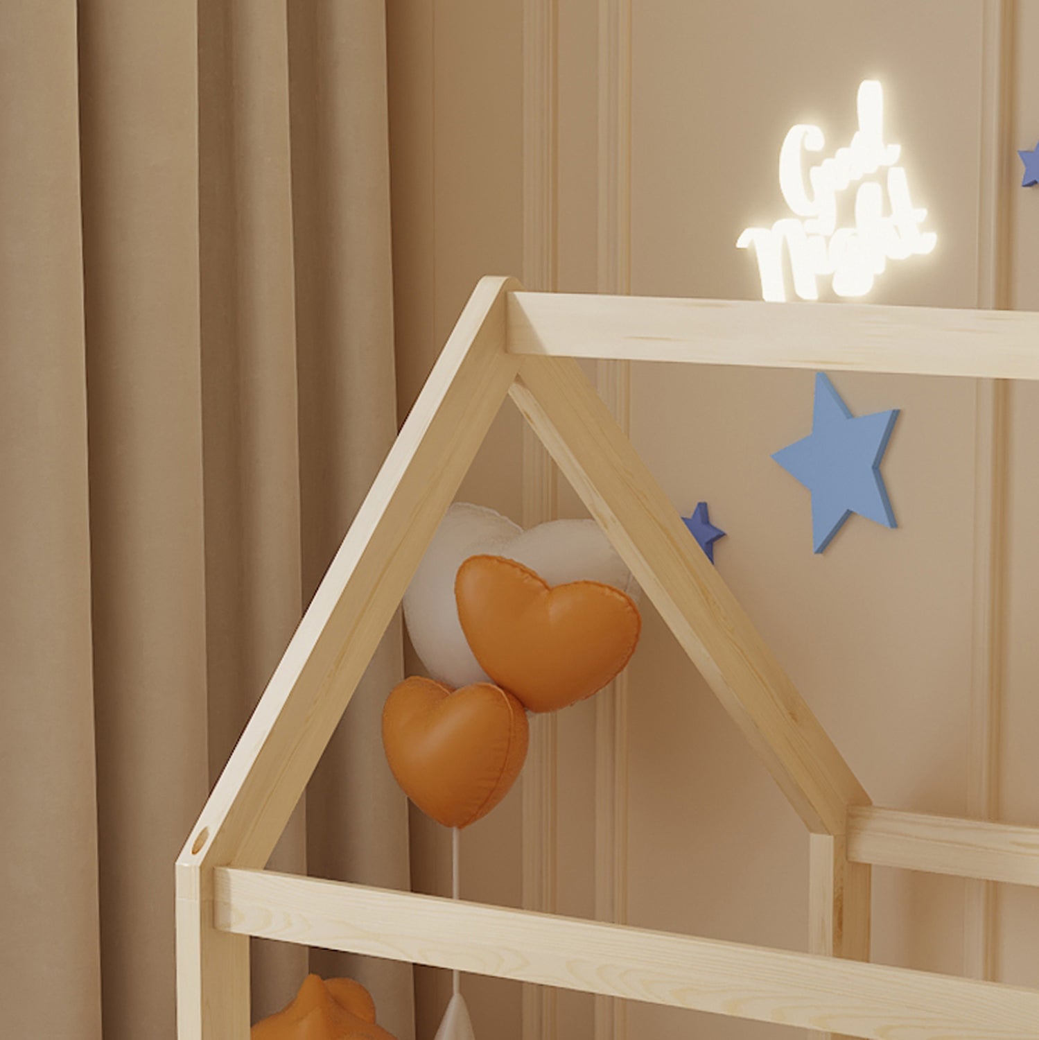 Легло PEPE цвят натурал за матрак 90/190см