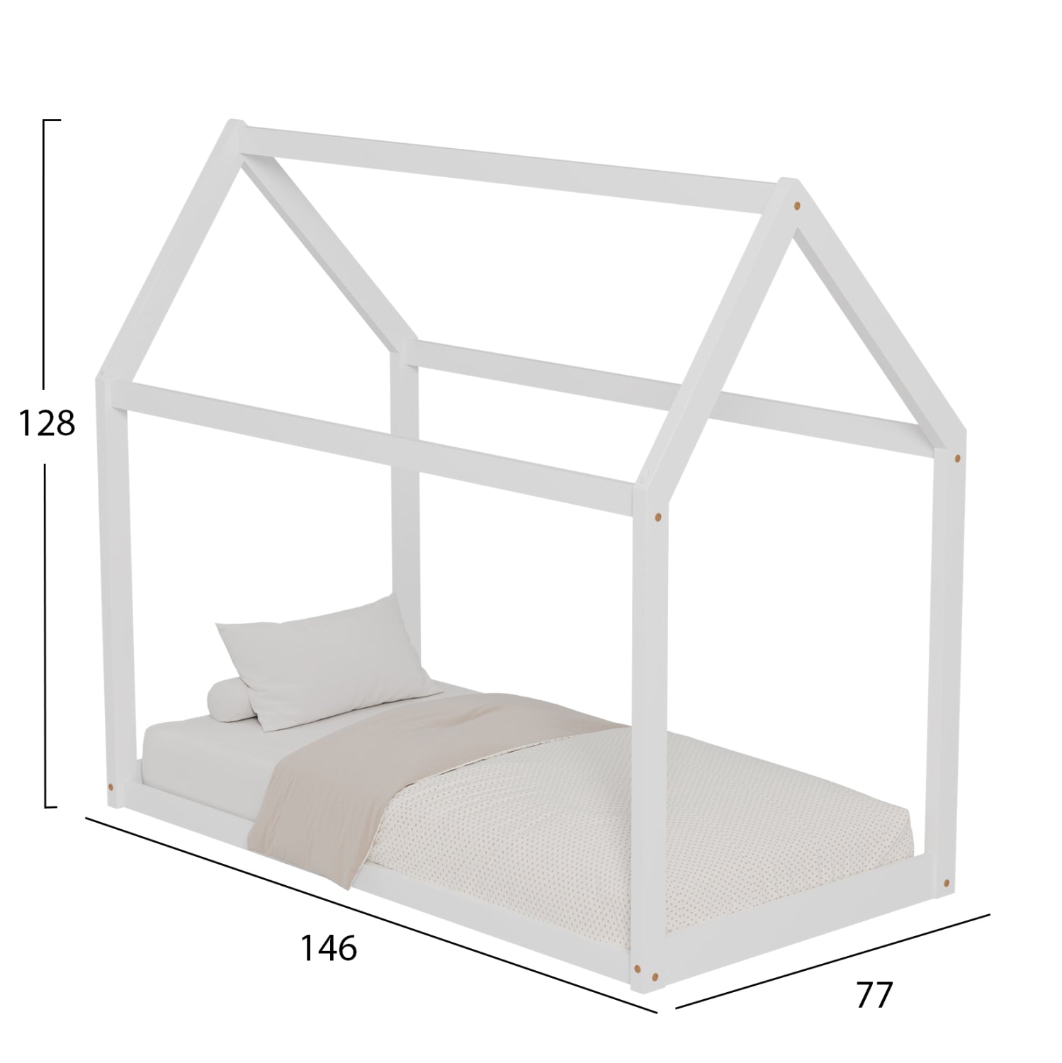 Легло  PEPE бял цвят за матрак 140/70см