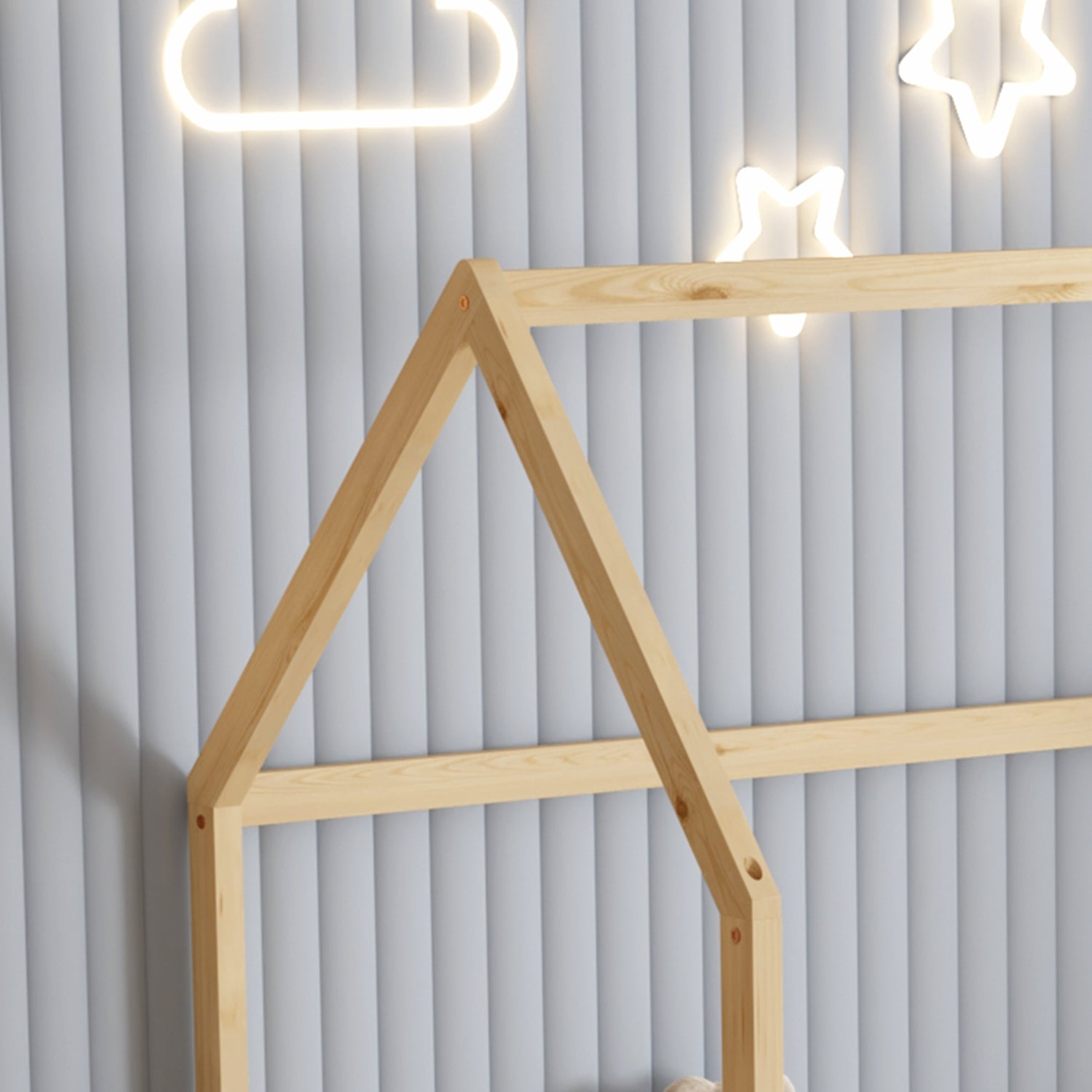 Детско легло PHYLLIS естествен бор цвят  за матрак 190х90см