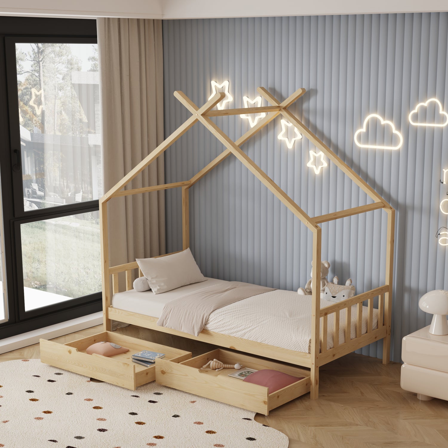 Детско легло  KLARICE 190x90см естествен цвят