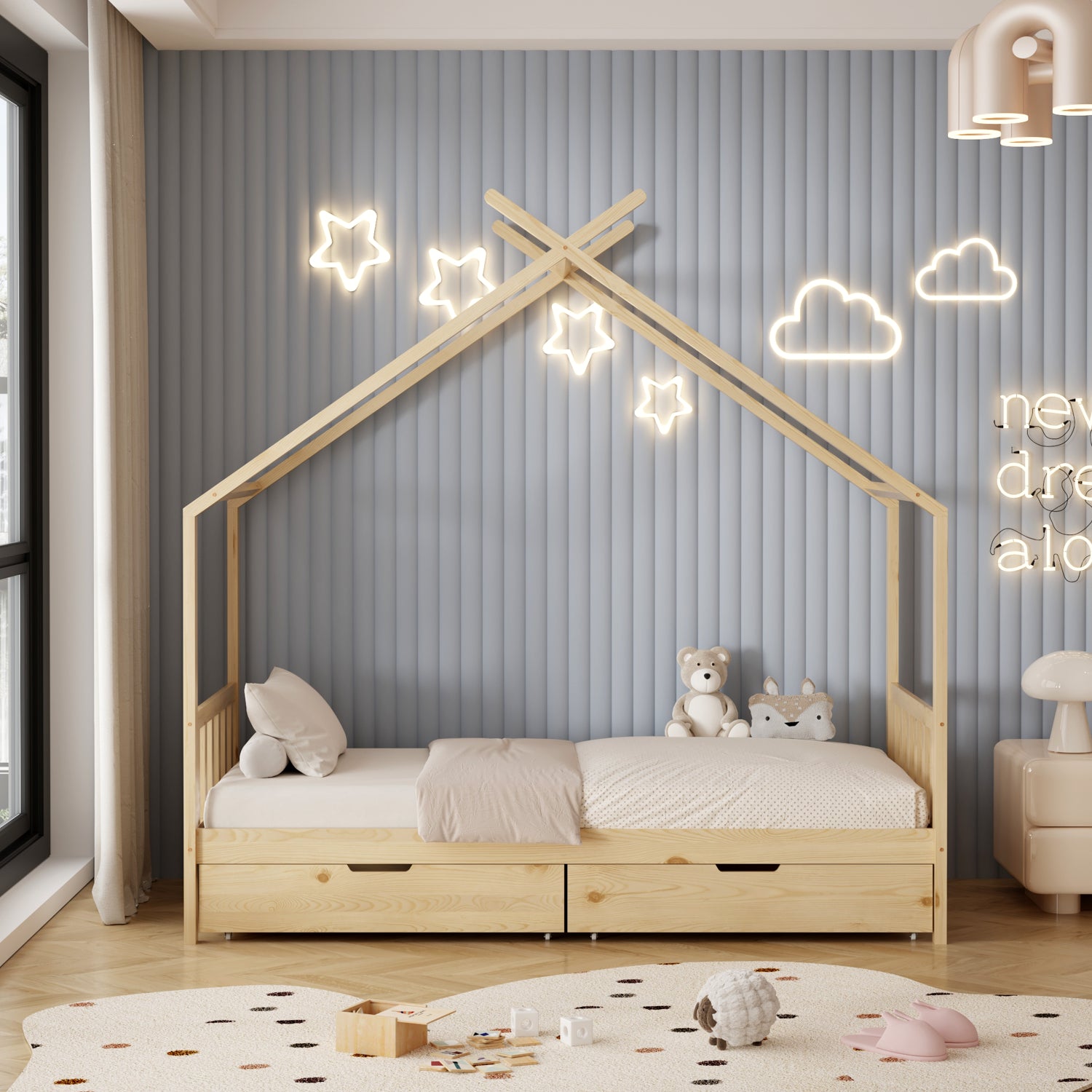 Детско легло  KLARICE 190x90см естествен цвят