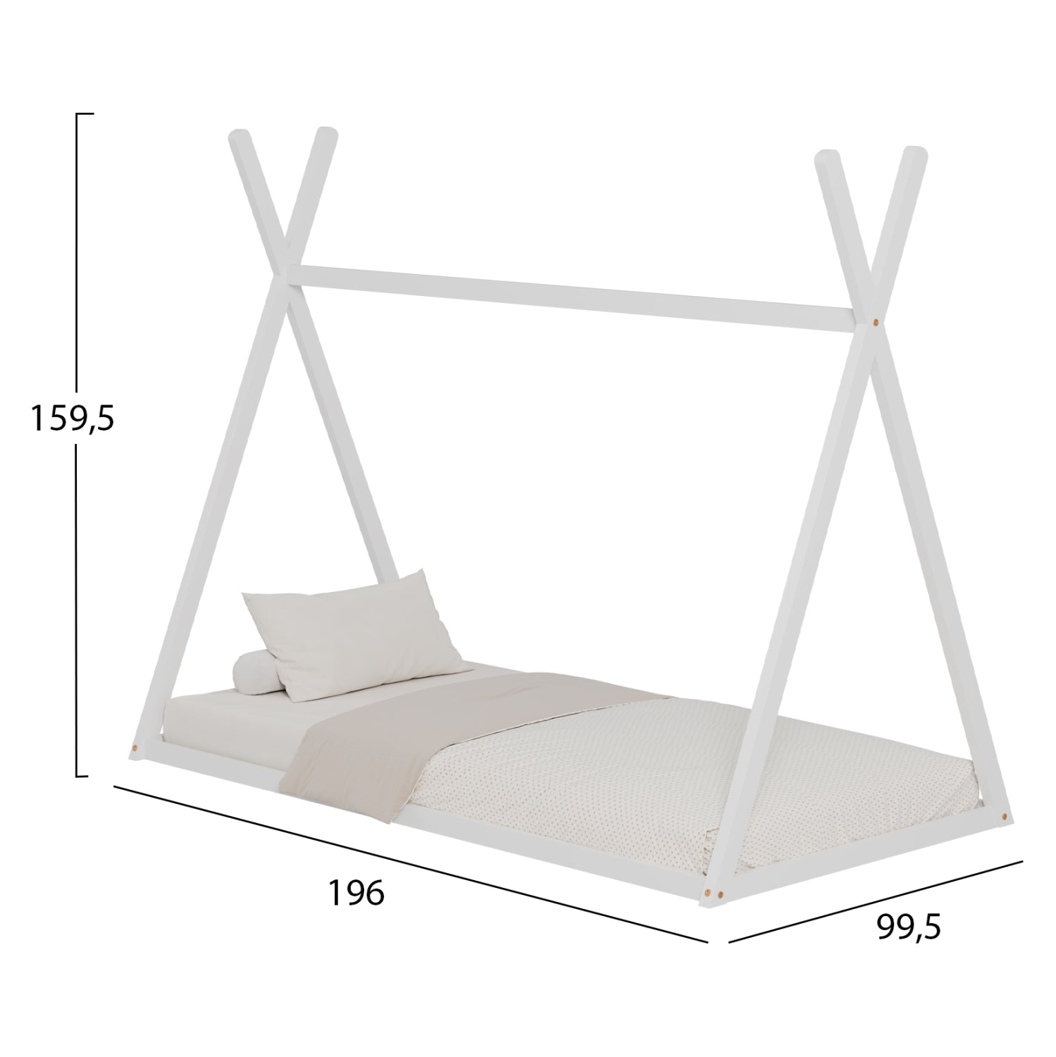 Легло MUNK  сив цвят за матрак 190x90см