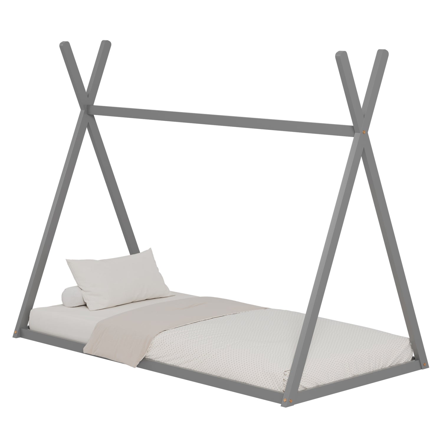 Легло MUNK сив цвят за матрак 90/190см,