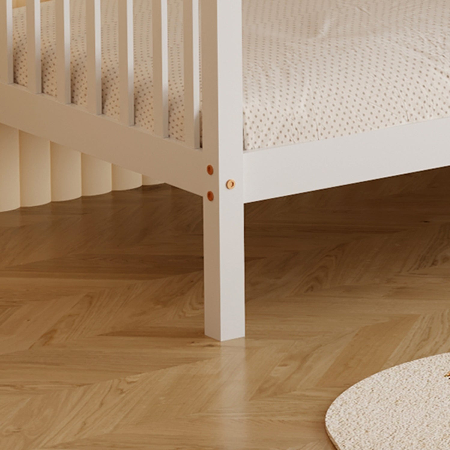 Двуетажно легло LANTAI бял цвят за матрак 90/190см