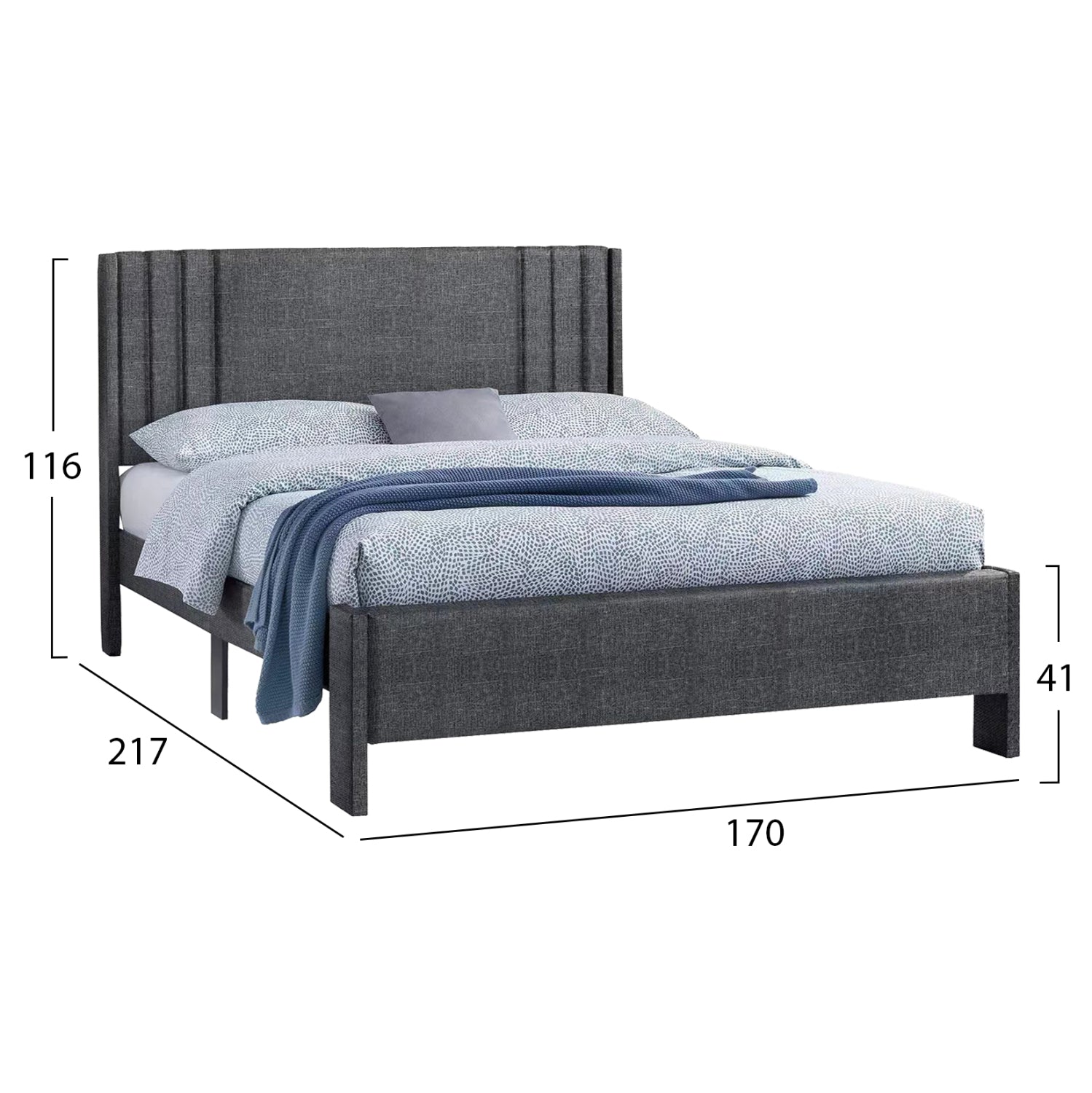 Спалня  CREDENCE сив цвят  160X200см