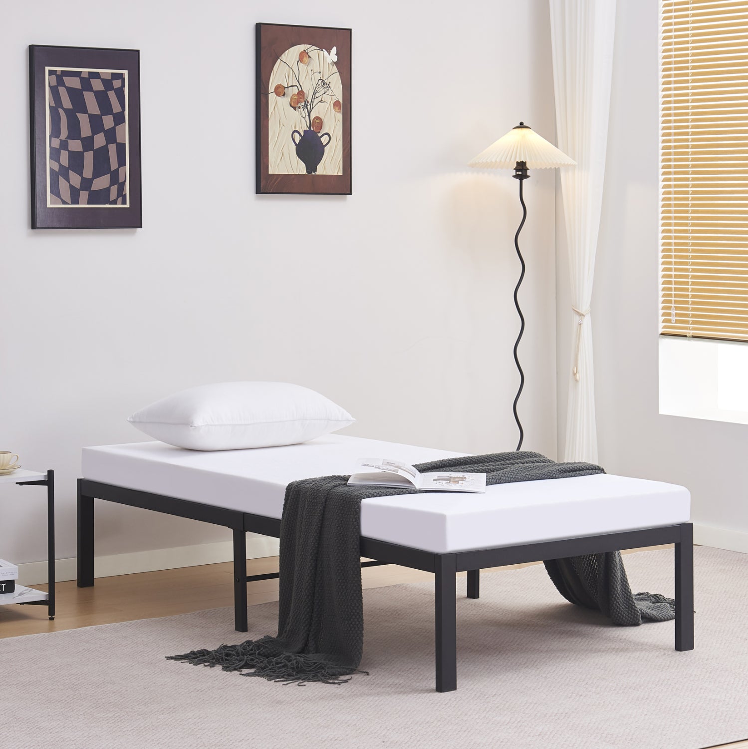 Метална рамка за легло RANTO черен цвят 190x90см