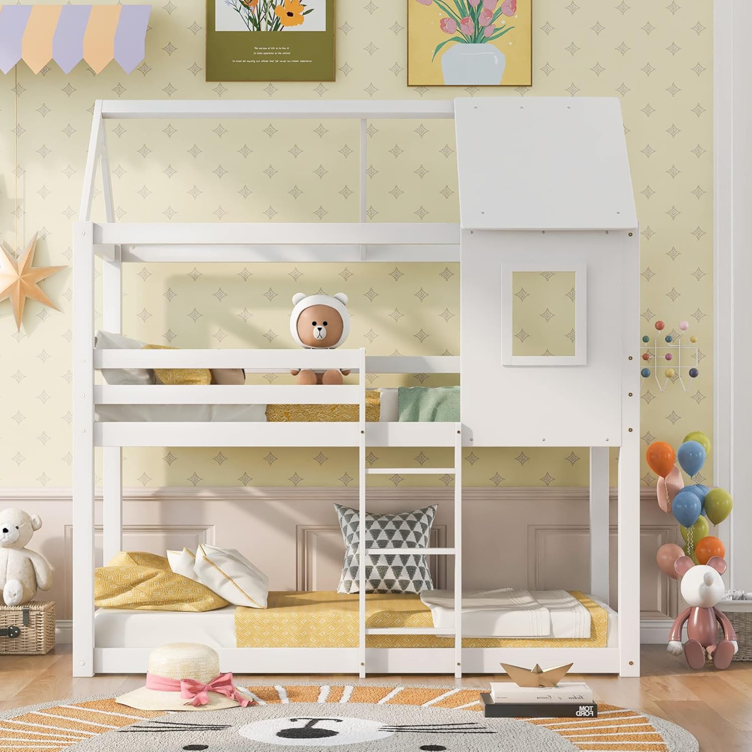 Легло детско /къща MONTESSORI бял цвят  за матраци 190x90см