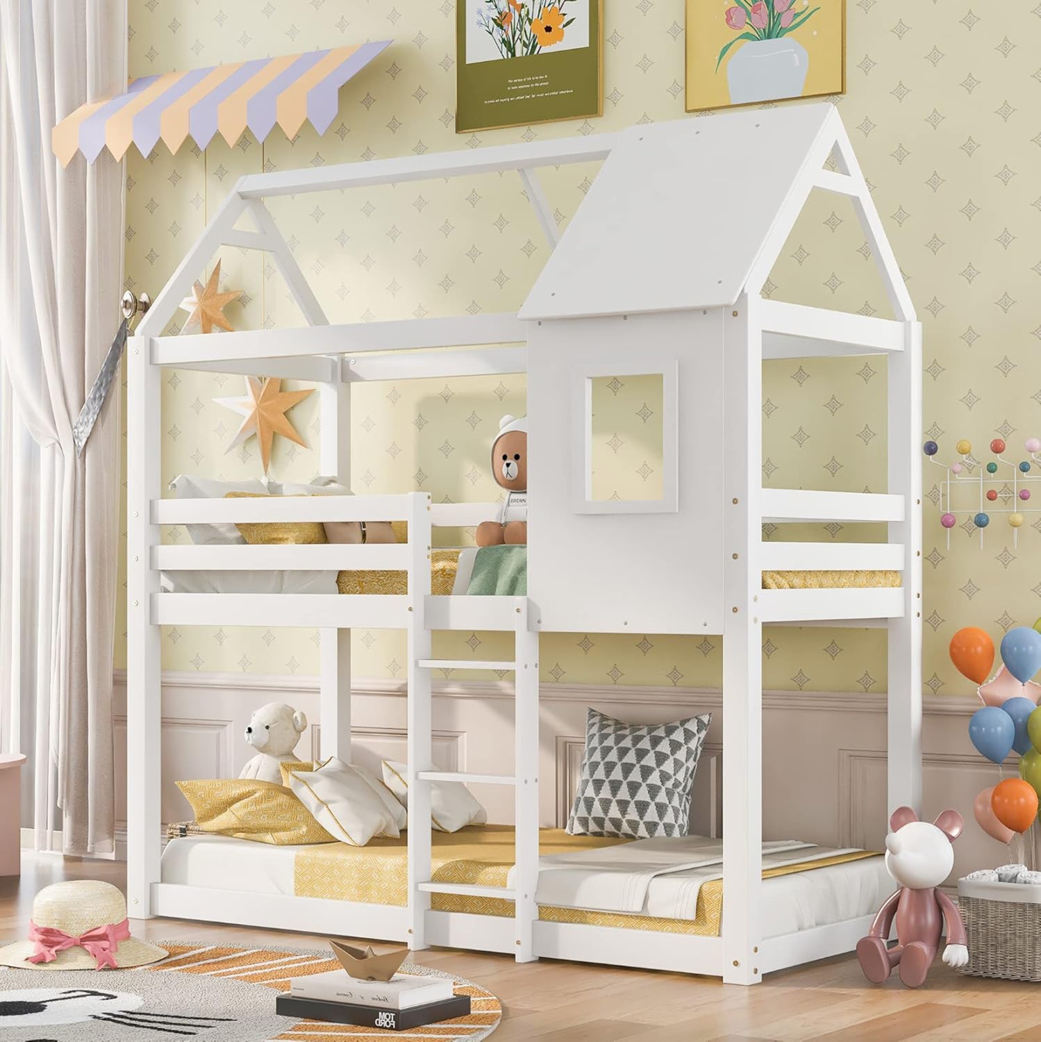 Легло детско /къща MONTESSORI бял цвят  за матраци 190x90см