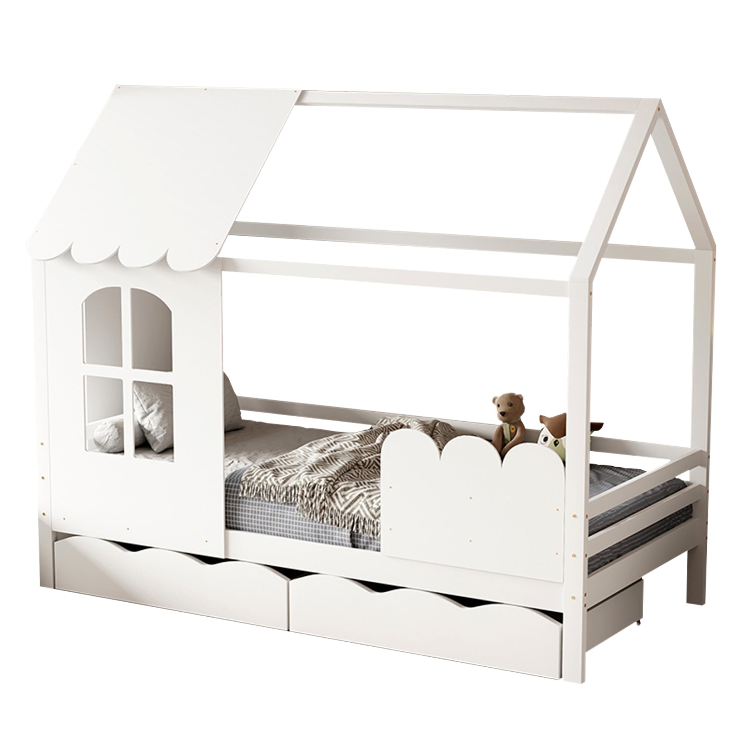 Легло детско DOMER бял цвят за матрак 90/190