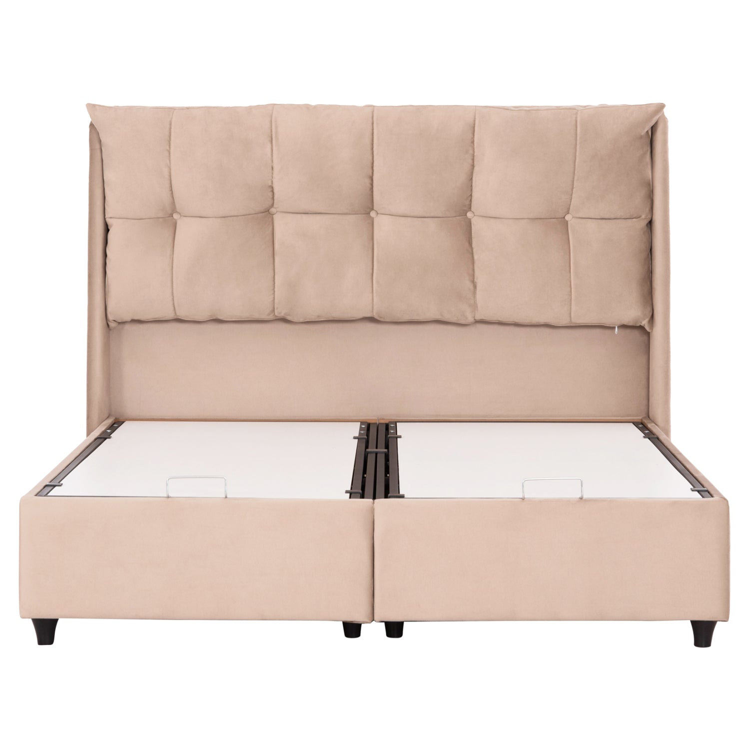 Спалня DREAMLET – Бежово кадифе с място за съхранение 160x200 см