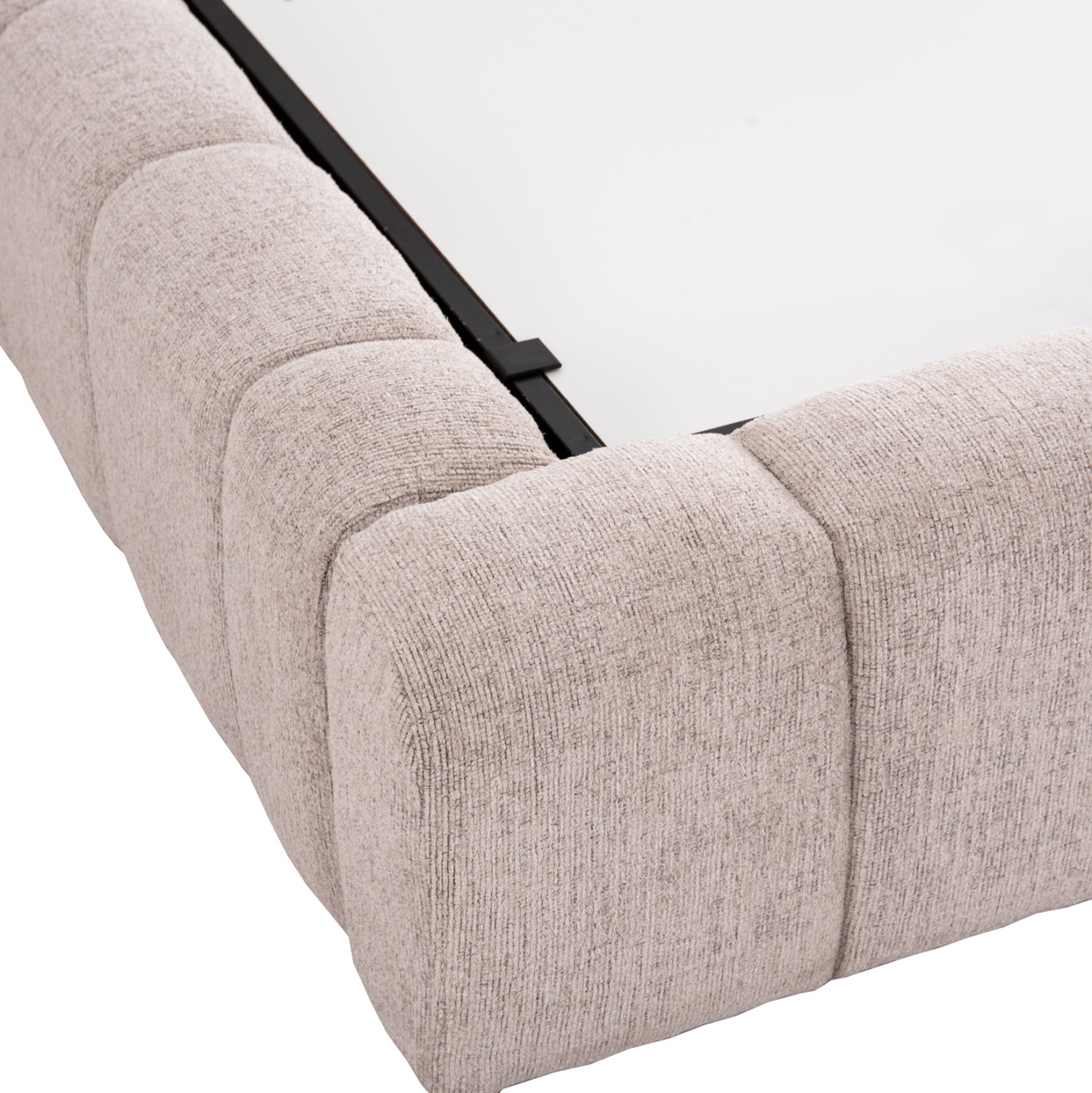 Легло REMO с място за съхранение теди плат бежов-за матрак 160x200см