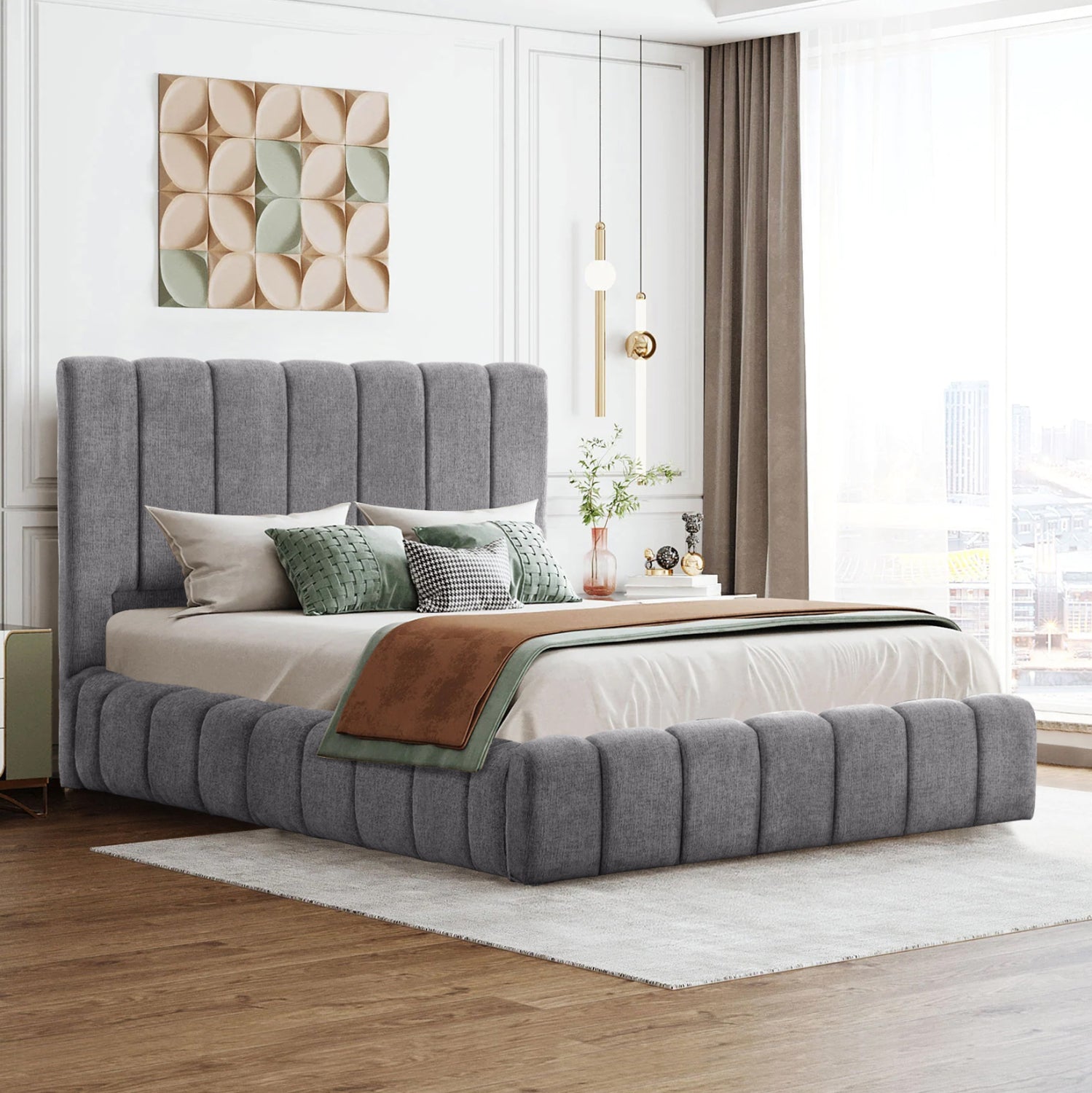 Спалня RAMON 160x200сиво букле