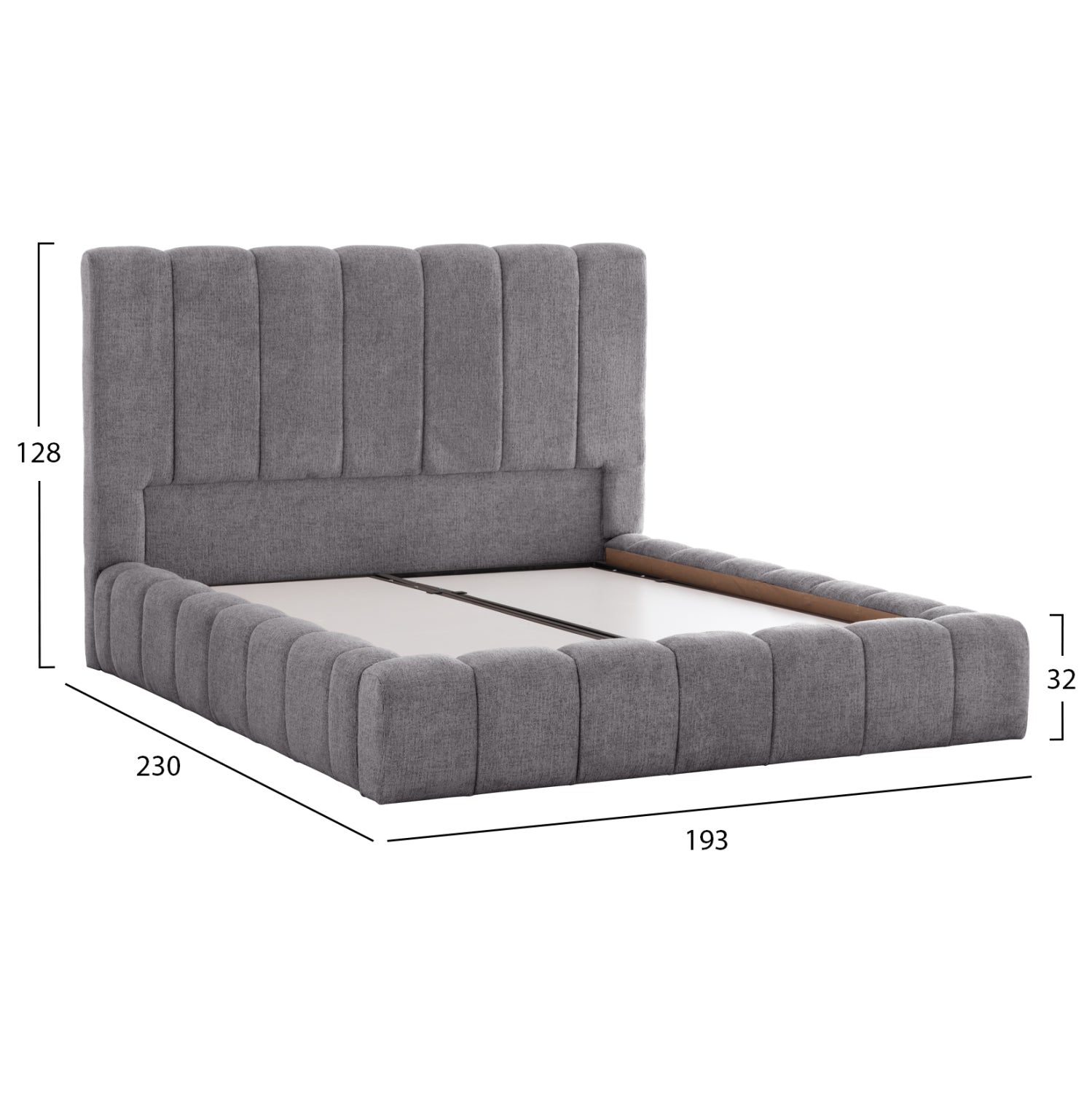 Спалня RAMON 160x200сиво букле