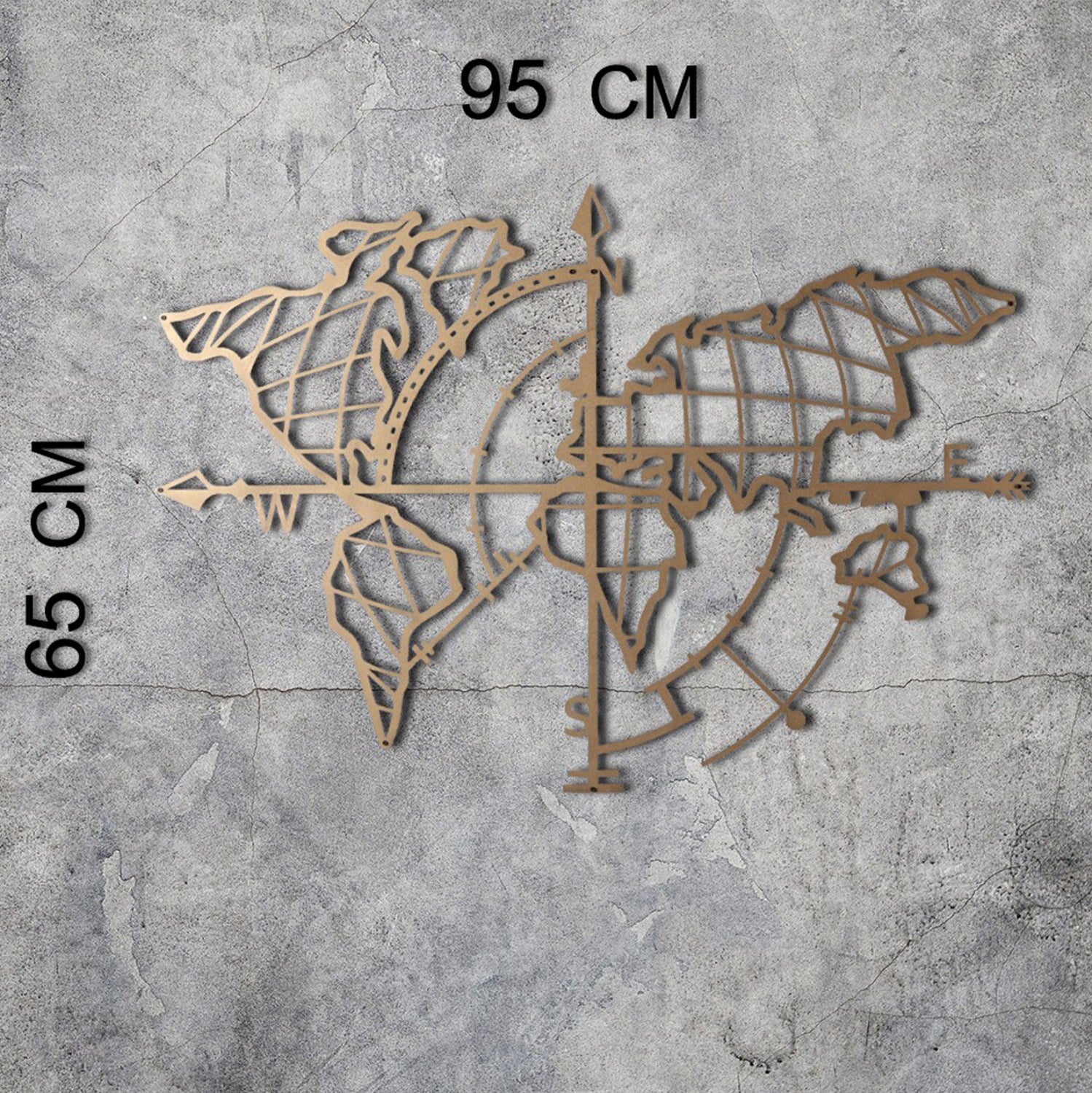 Декорация златна карта на света