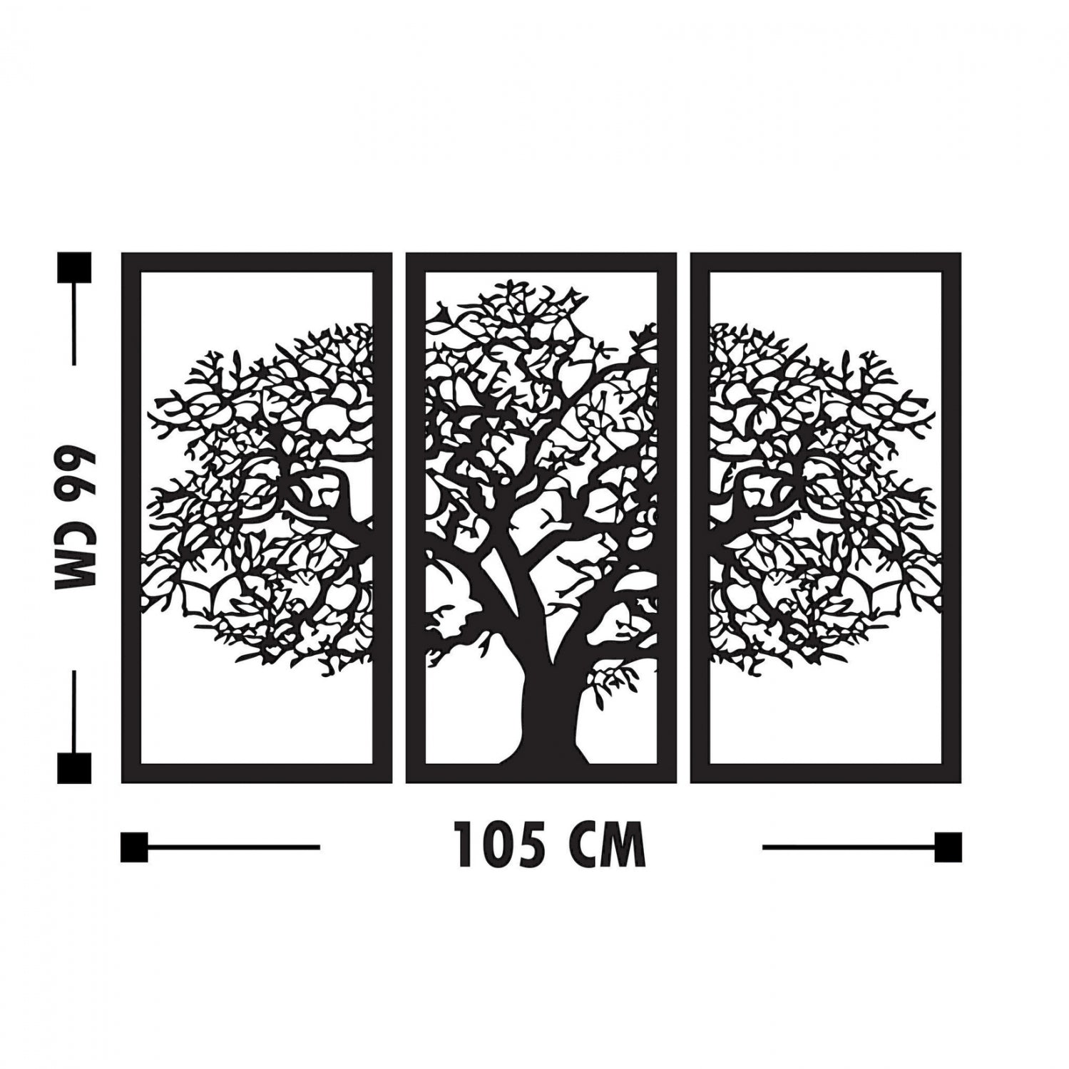Картина дърво черен цвят  105X66
