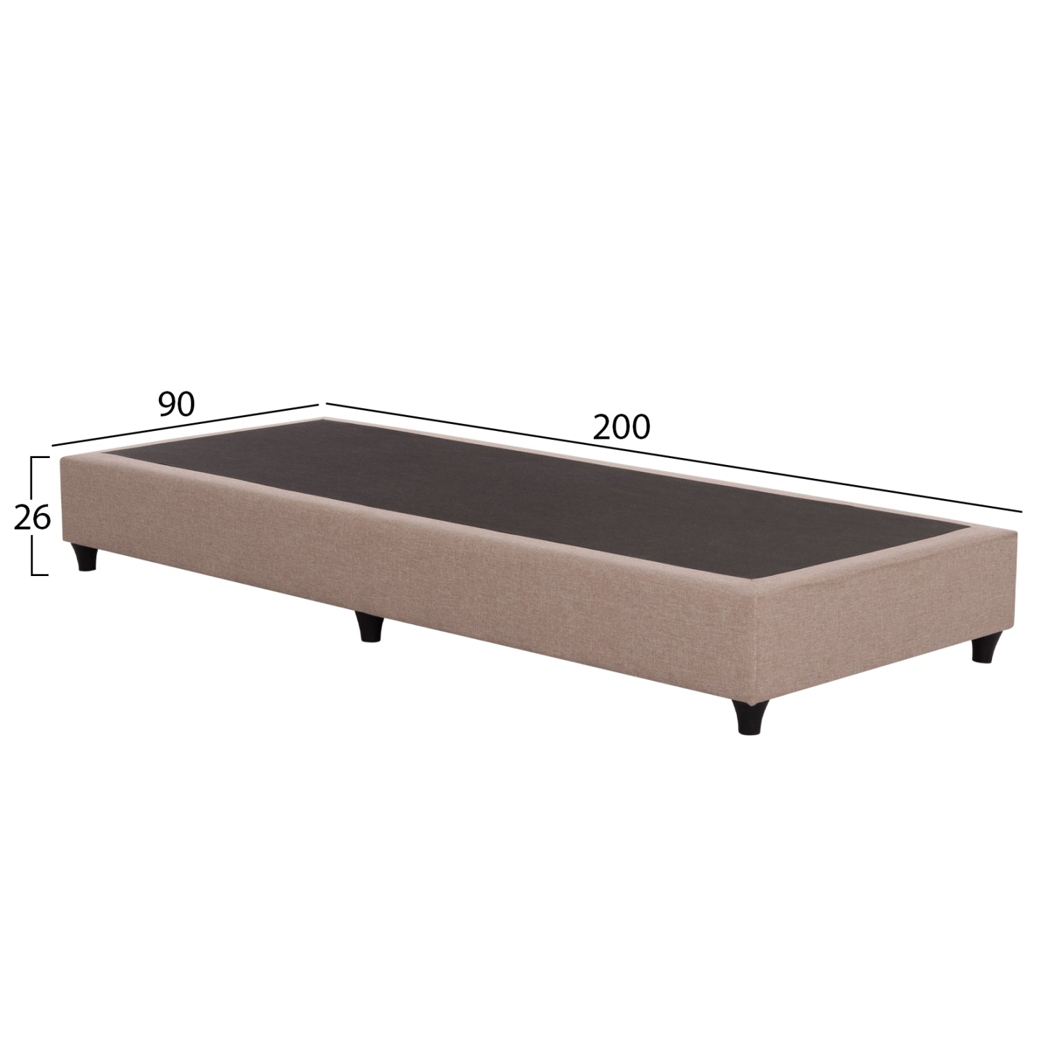 Легло  SIGGY без място за съхранение/бежов дамаска- за матрак 90х200см.