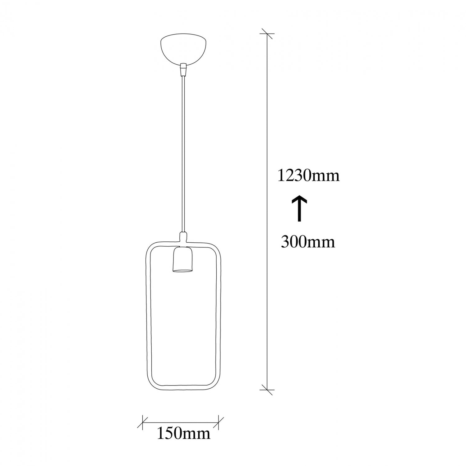 Таванна лампа 7258 черен цвят 15X6X123 см