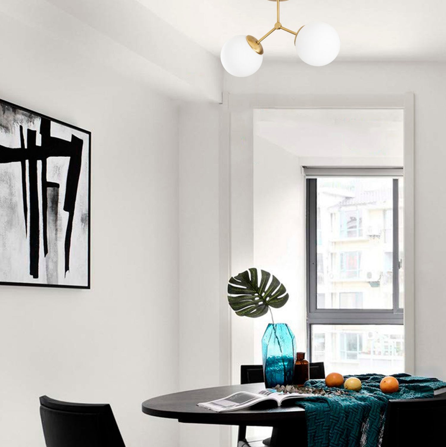 Таванна лампа 7262 златист-бял цвят 44X15X28 см