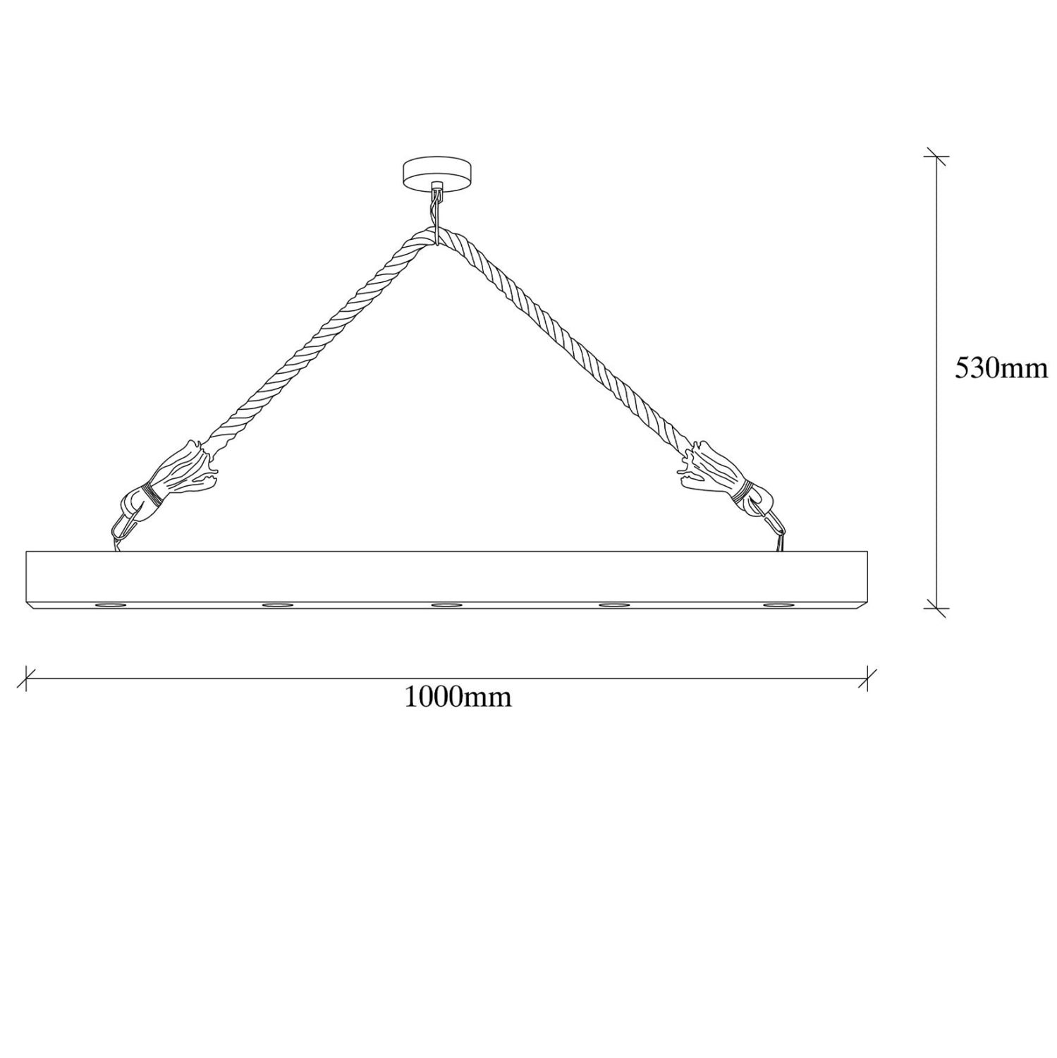 Лампа натурал с 5 светлини и въже 100Χ7Χ53
