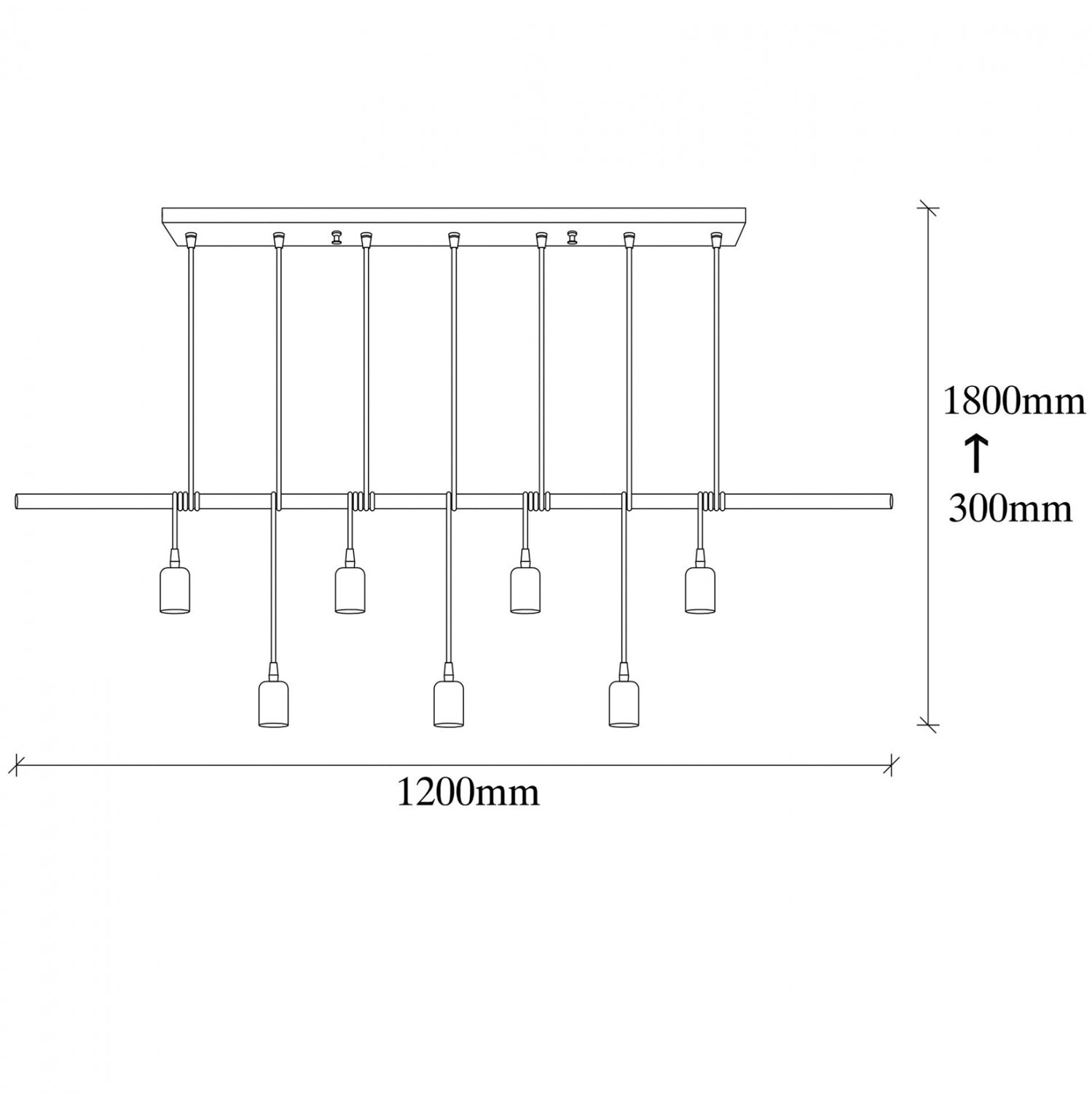 Лампа черен цвят 120χ10χ180cm