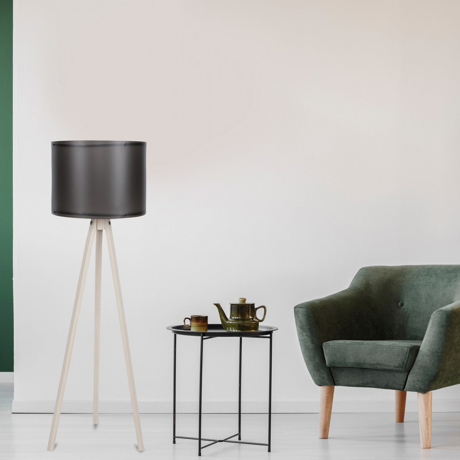 Подова лампа CAGNEY цвят екрю-черен Φ38x145