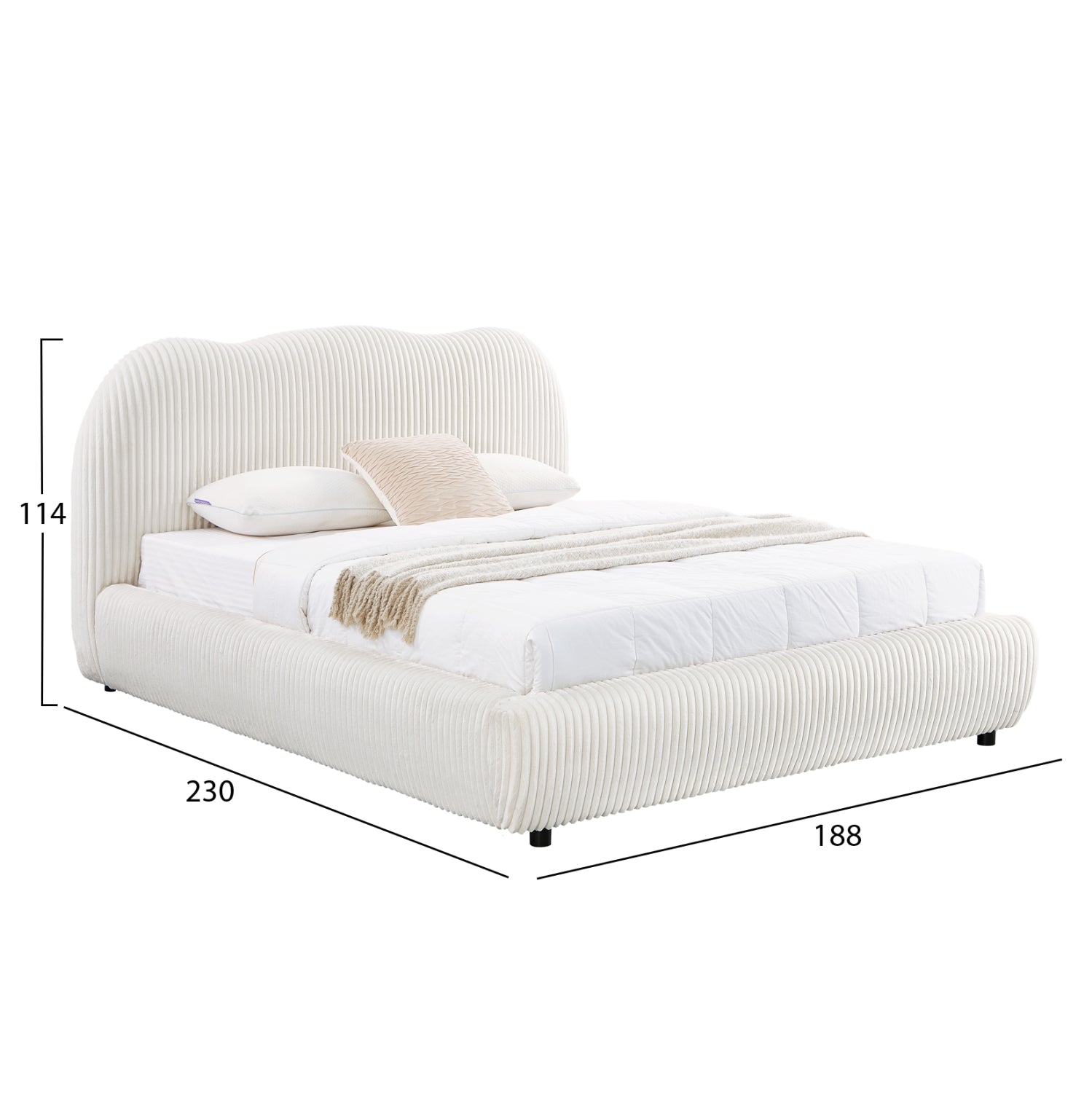 Двойно легло с място за съхранение  KALLY бежов плат изкуствена кожа--матрак 160x200см