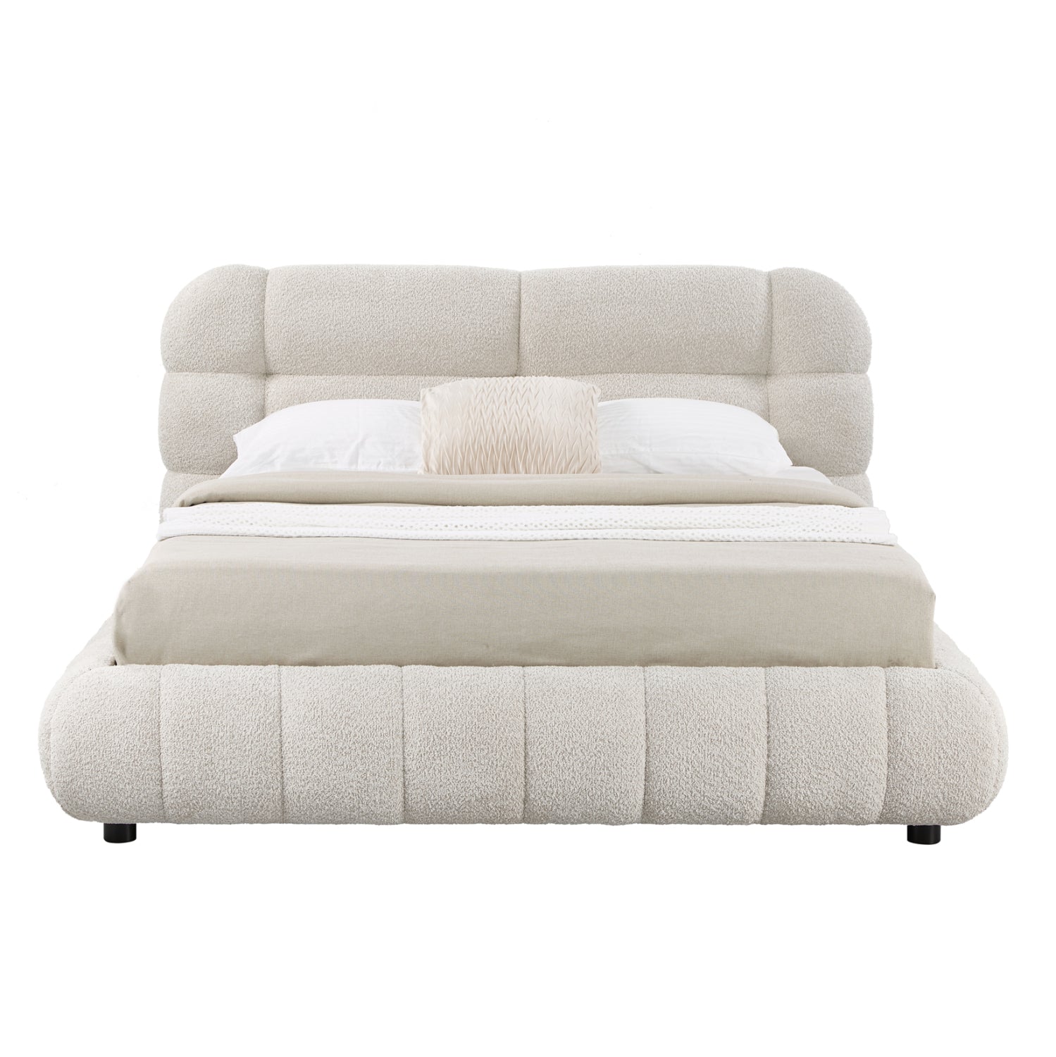 Легло BUBBLE  букле бежов цвят 160x200см