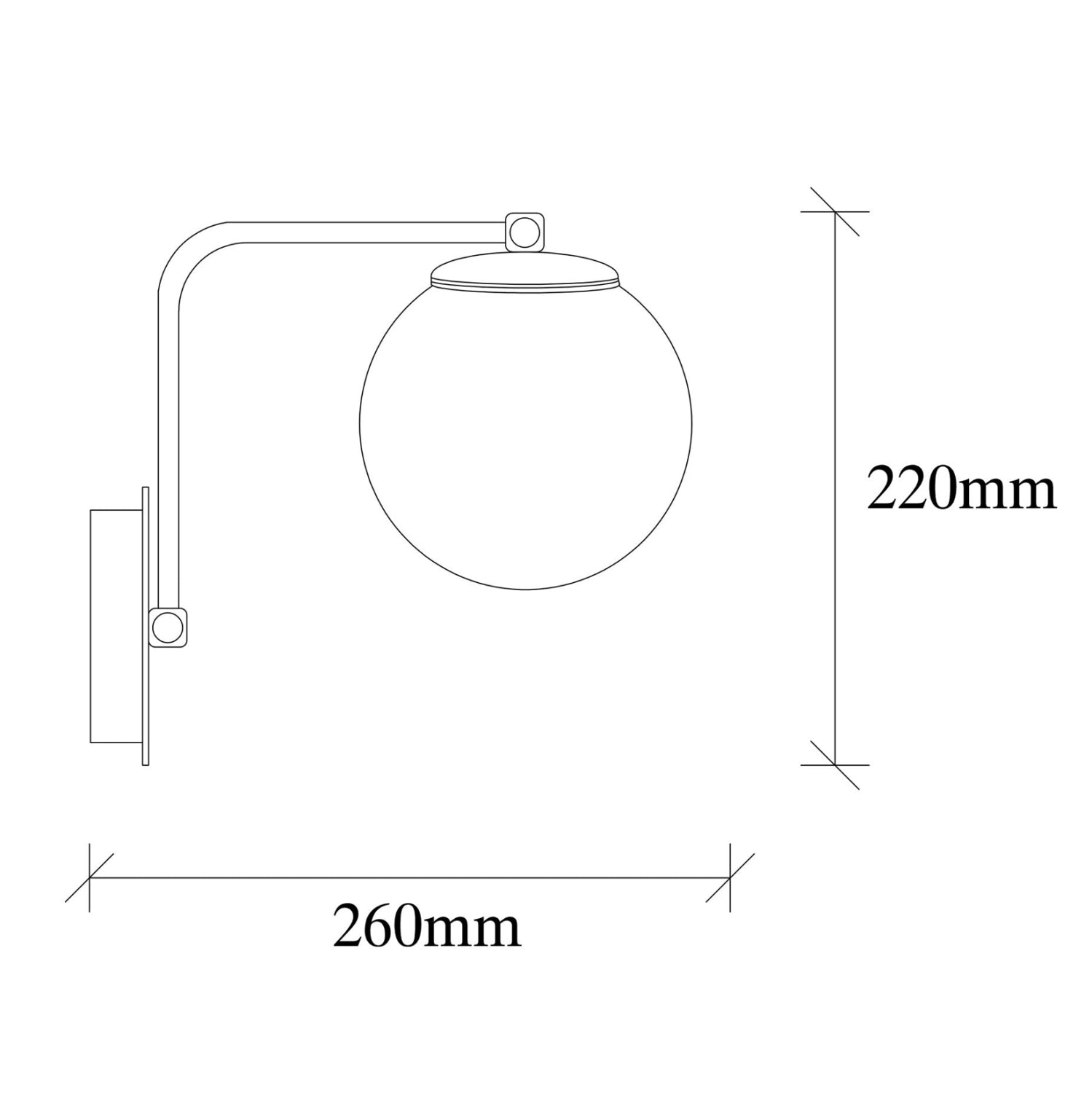 Метална стенна лампа златиста 15x26x22 см