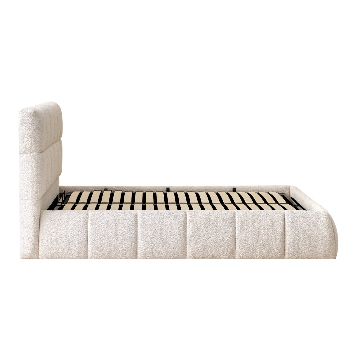 Двойно легло EDDY бежово букле и място за съхранение за матрак 160x200см