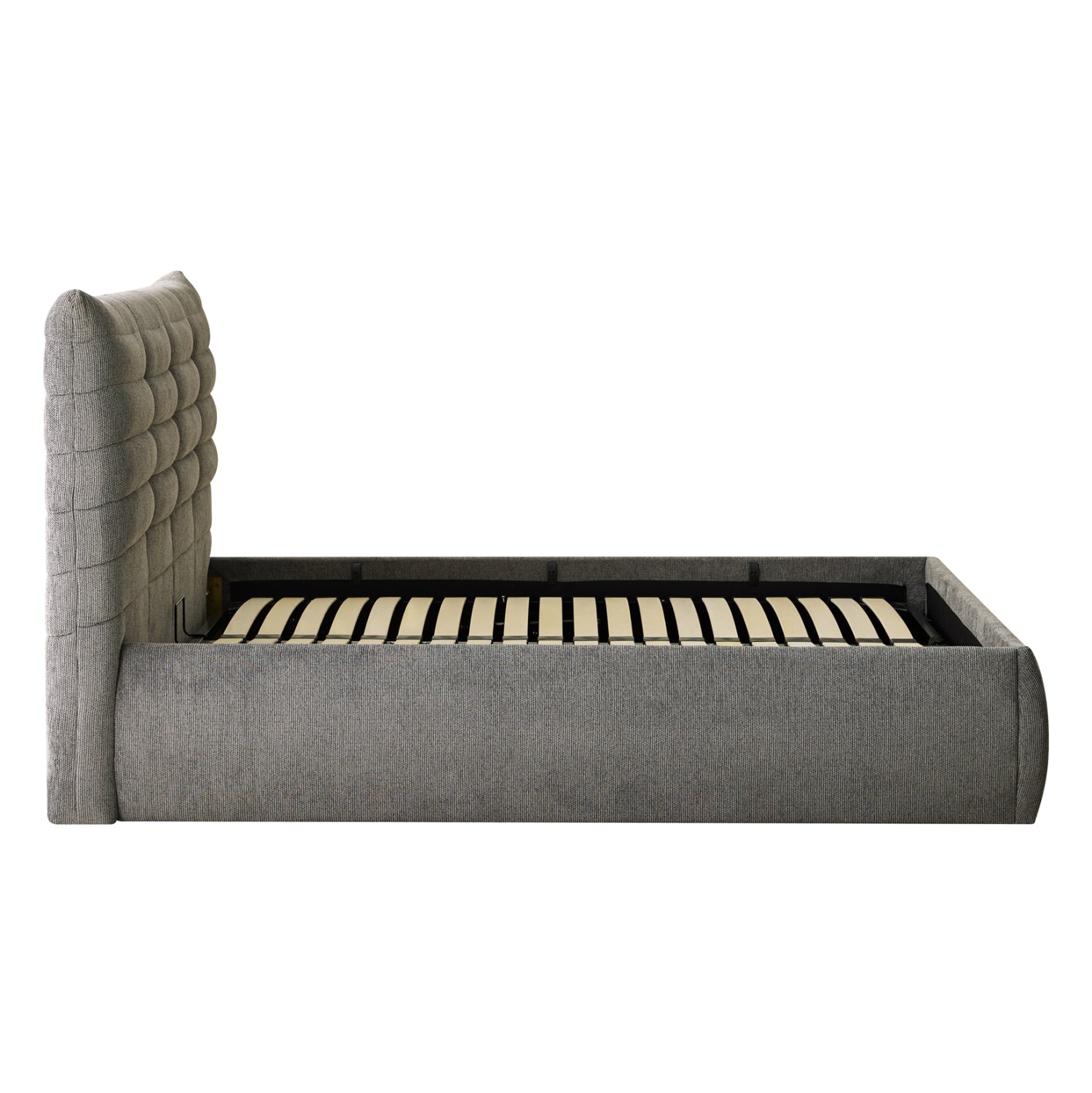 Двойно легло SANDRA сив плат и място за съхранение за матрак 160x200см