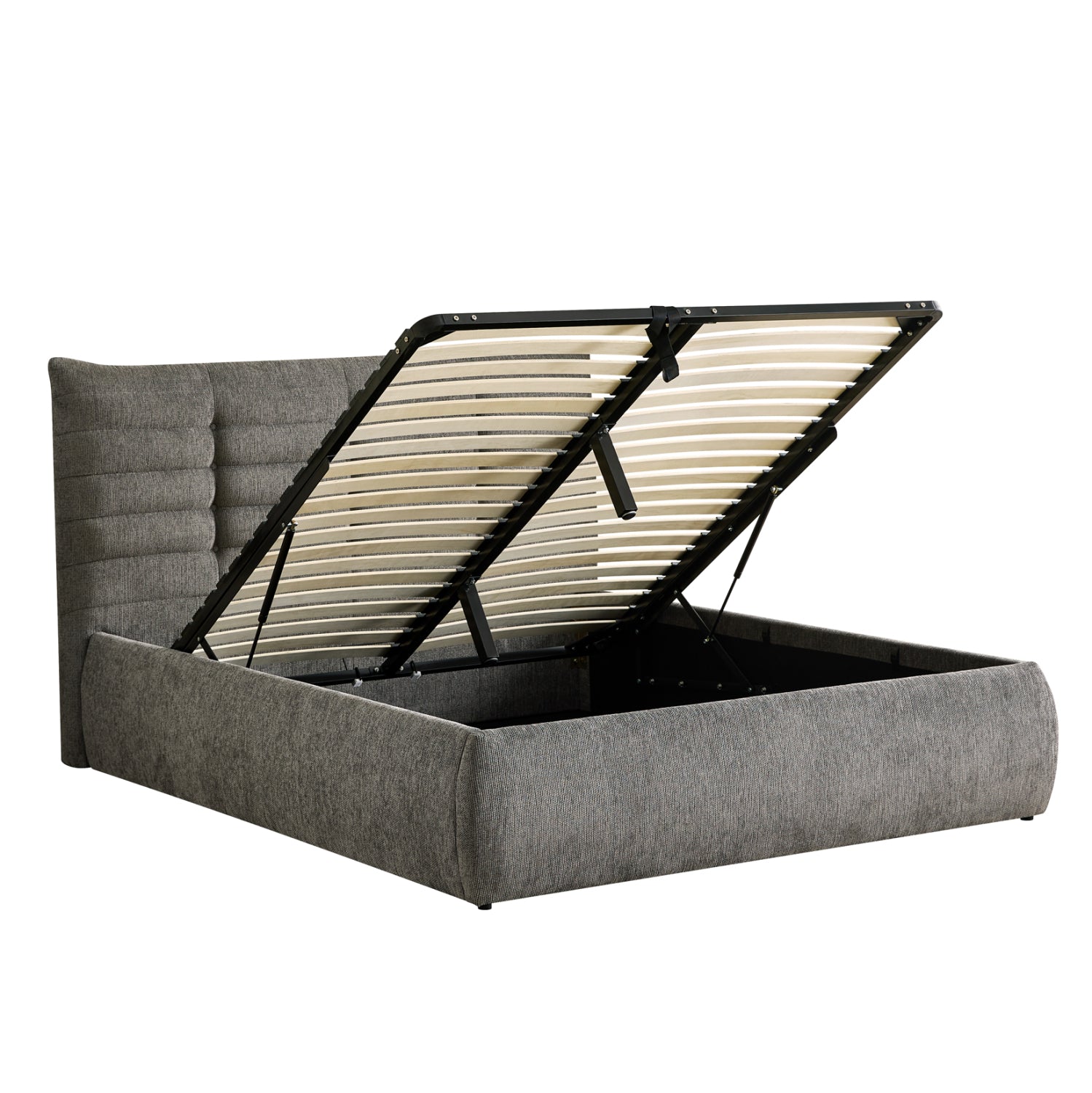 Двойно легло SANDRA сив плат и място за съхранение за матрак 160x200см