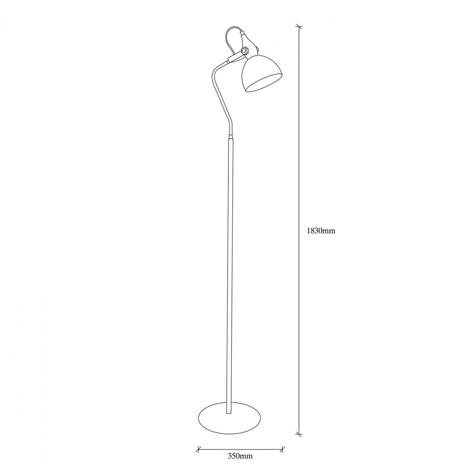 Подова лампа 7342 черен цвят  35x30x183 см