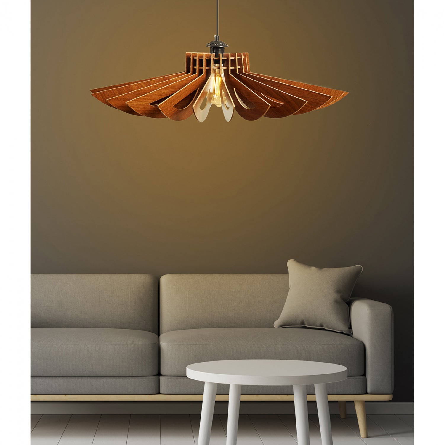 Дървен пендъл за таван, орех φ68x50h см