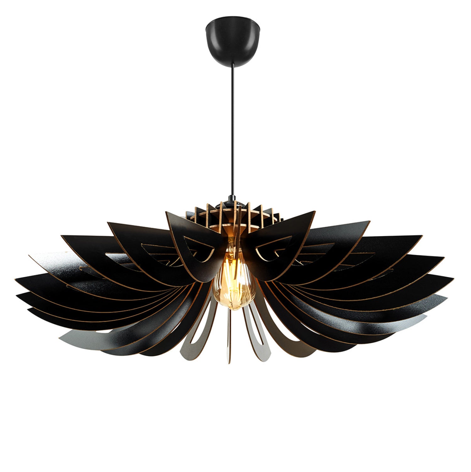 Таванна лампа7348 черен цвят   Ф68x50h см