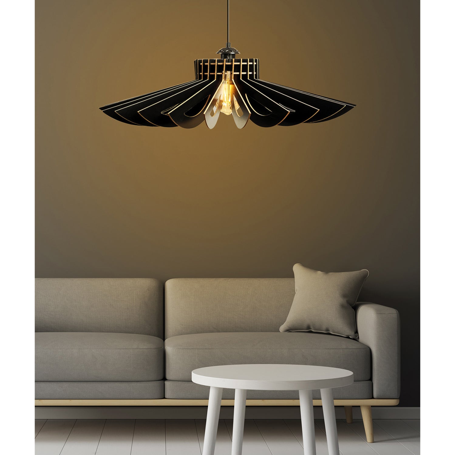 Таванна лампа7348 черен цвят   Ф68x50h см