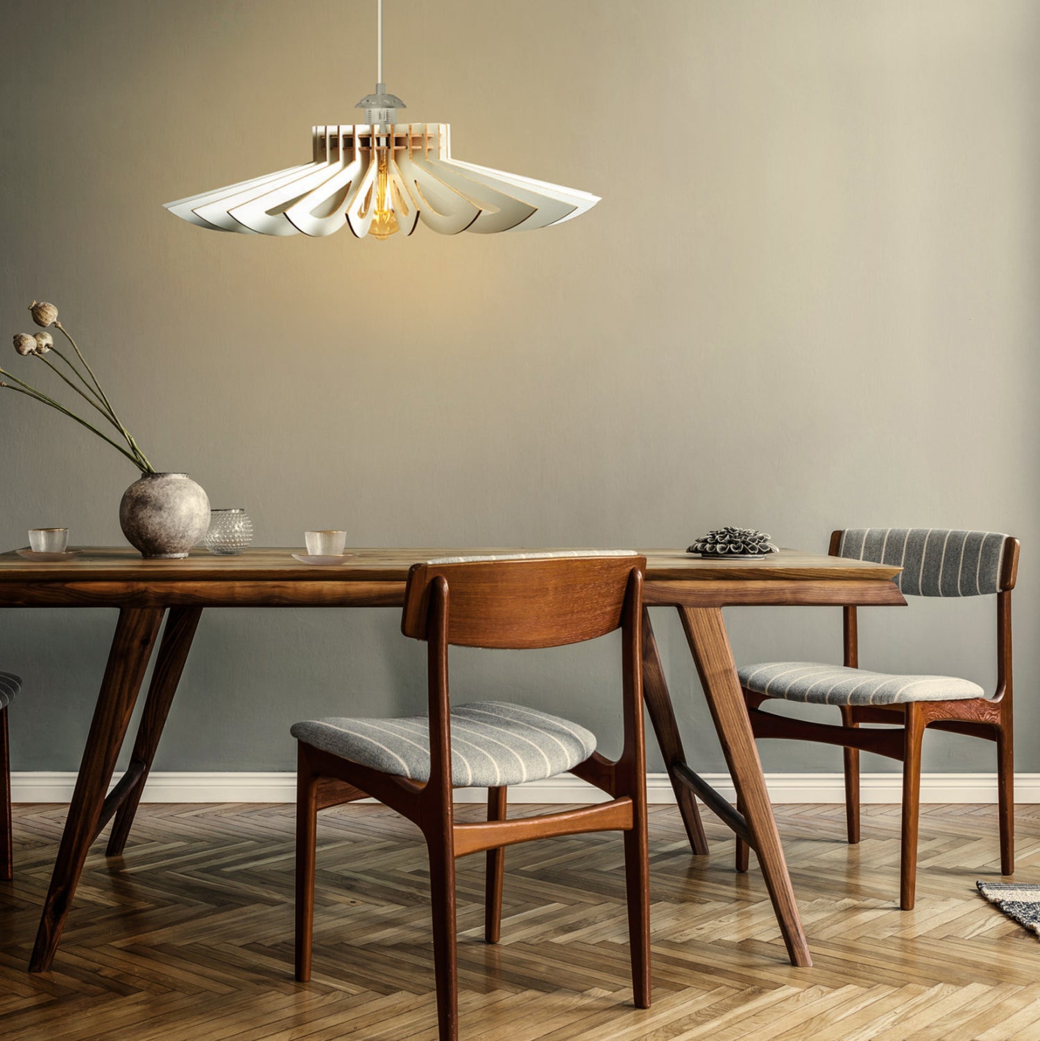 Лампа таванна Лесли бял цвят φ52x45см