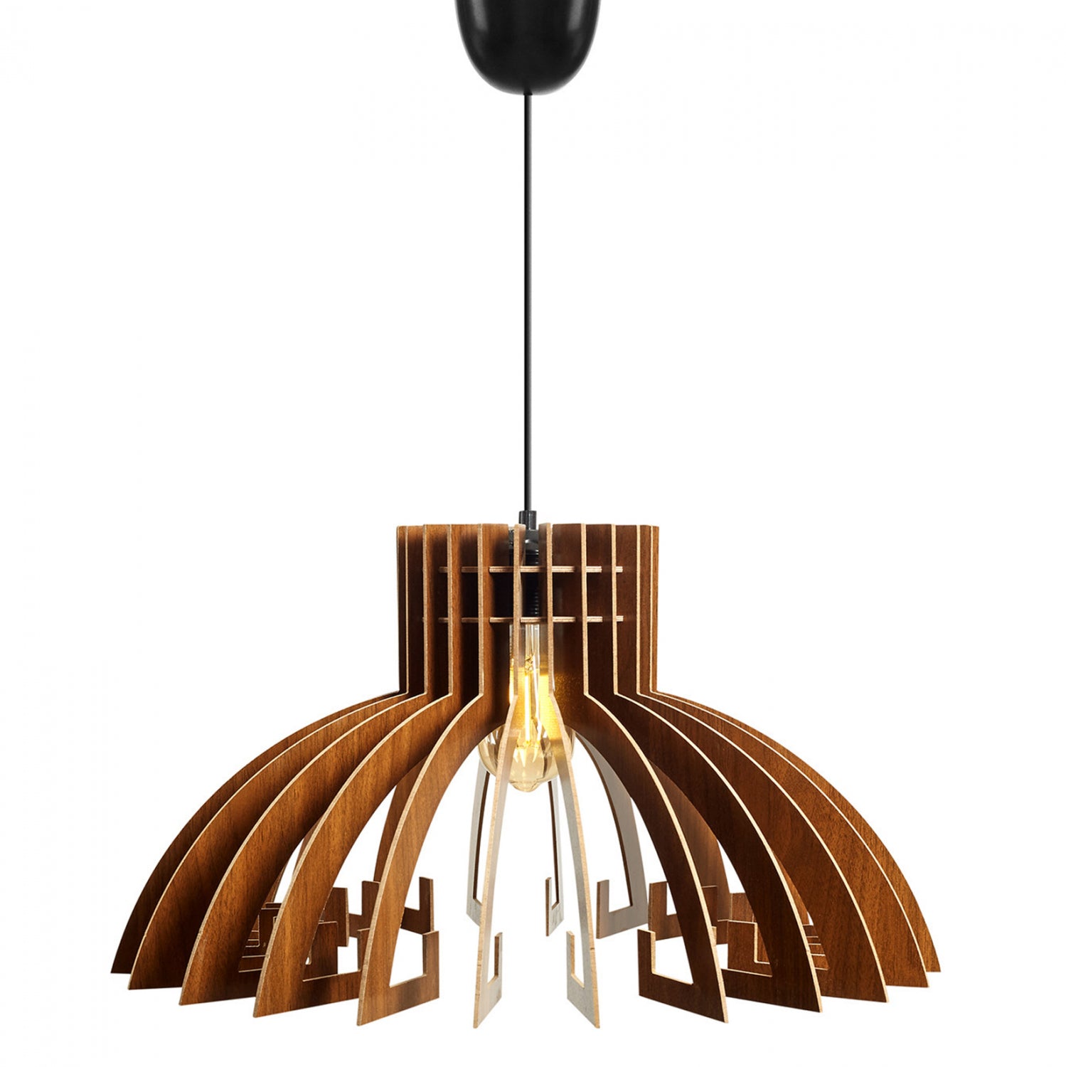 Таванна лампа 7350 орех цвят Φ54x65см