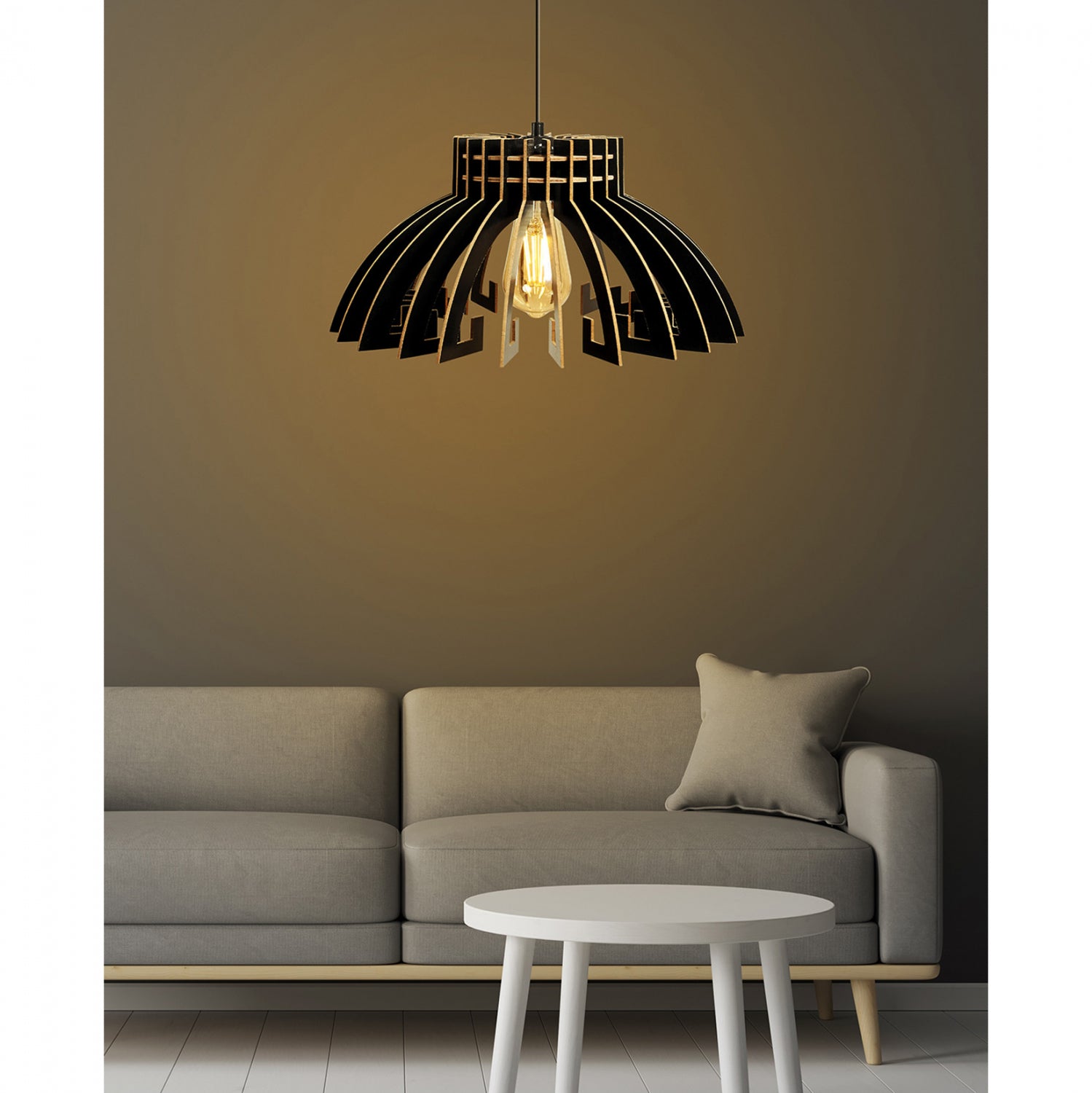 Таванна лампа 7350 черен цвят Φ54x65см